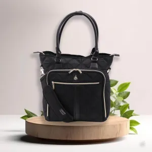 Aerolite 16.5” Quilted Ladies Laptop Bag – Elegant Travel Tote, Carry-On Hand Luggage, 45x36x20cm, Padded Shoulder Strap, USB Port & 10-Year Warranty