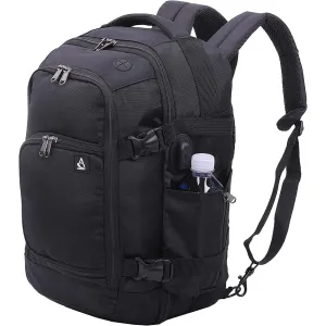 Aerolite (40x20x25cm) Ryanair Maximum Cabin Size Backpack/Rucksack with YKK Zippers, Built-in USB Charging Port, Black