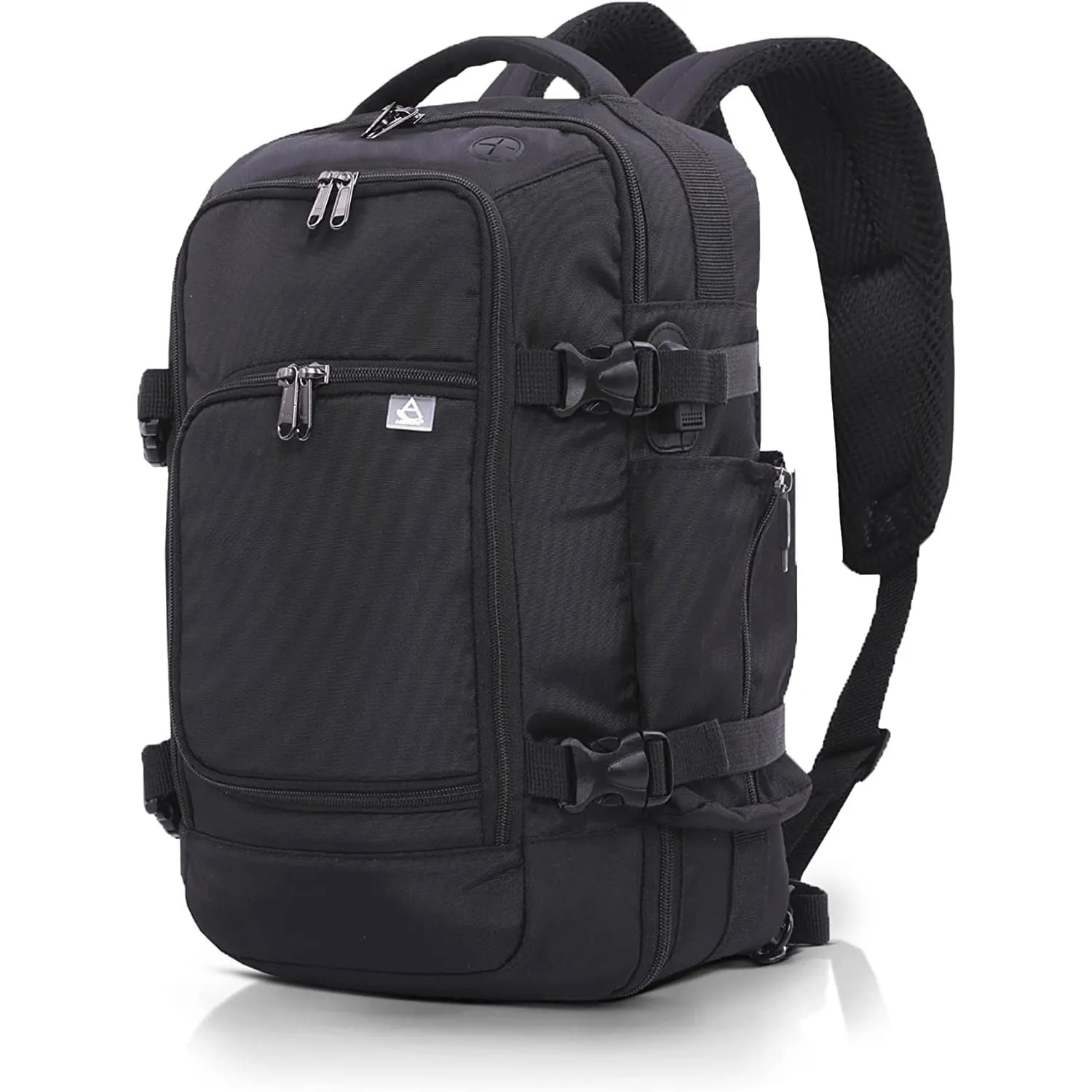 Aerolite (40x20x25cm) Ryanair Maximum Cabin Size Backpack/Rucksack with YKK Zippers, Built-in USB Charging Port, Black