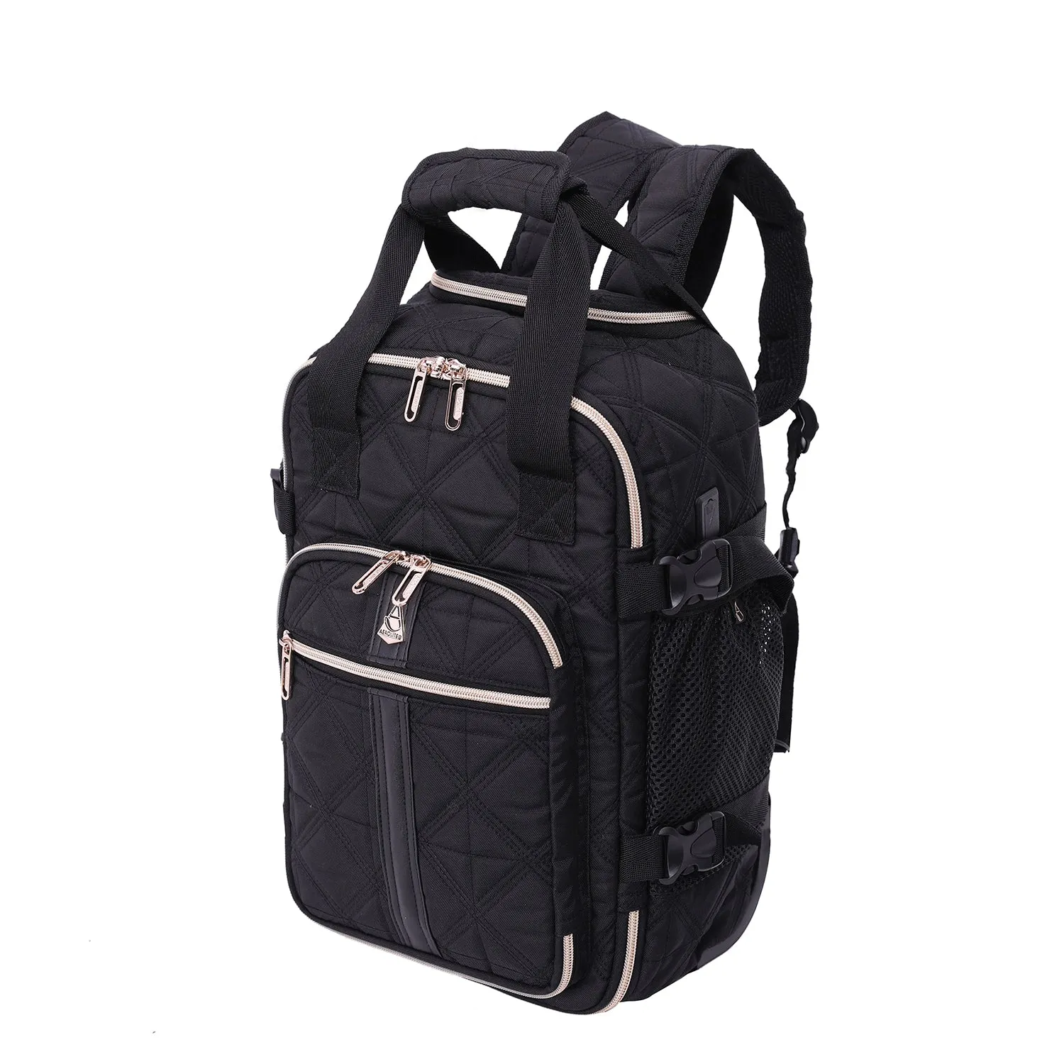 Aerolite 40x20x25cm Ryanair Maximum Eco-Friendly Superior Premium Quality Backpack Trolley Bag with 2 Wheels, Extendable Handle, 10 Year Brand Warranty (Quilted)