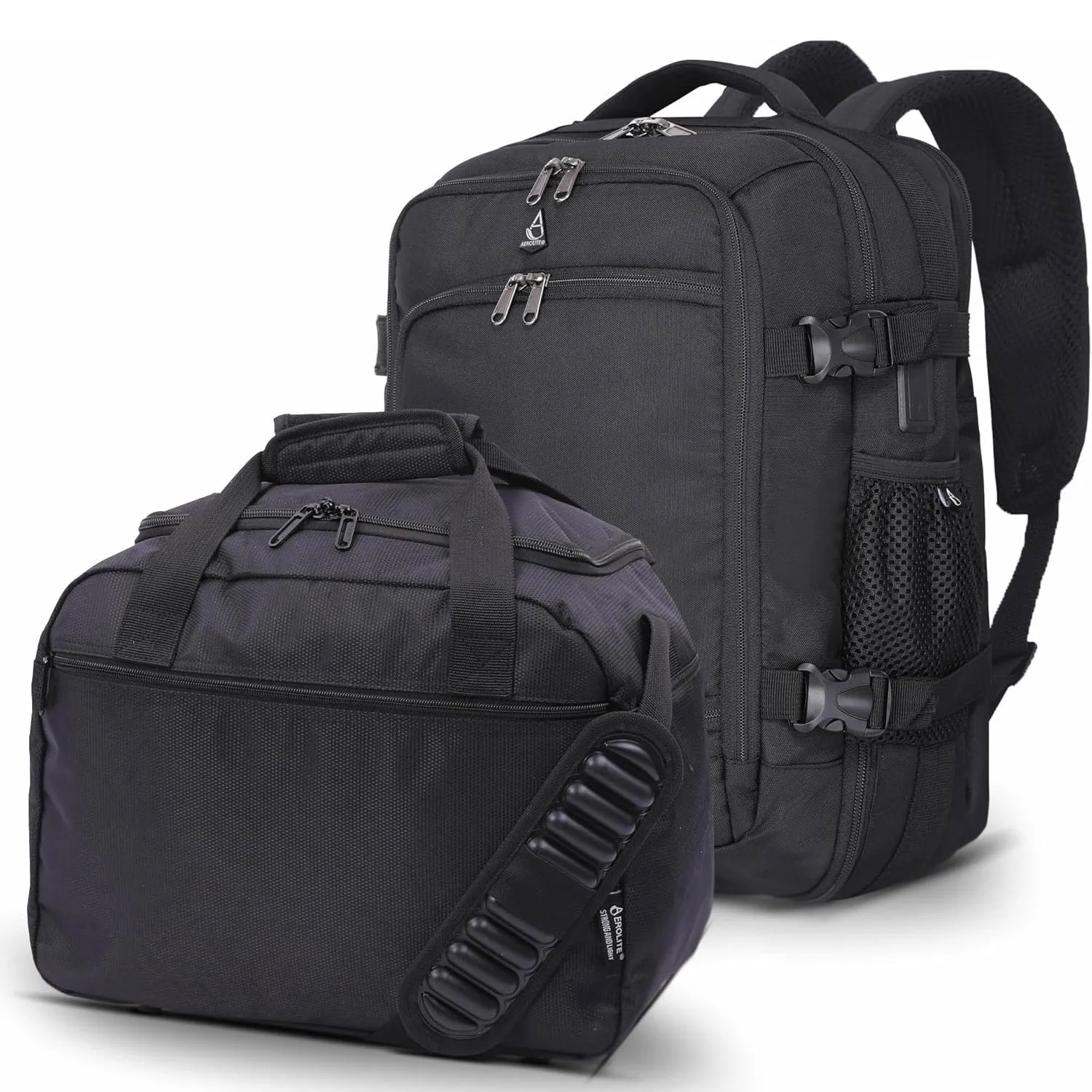 Aerolite 40x30x20 Wizz Air Maximum Size Cabin Bags with 5 Year Guarantee Foldable Carry On Premium Bag Holdall Small Lightweight Cabin Luggage Under seat Flight Travel Duffel Bag (Backpack   Holdall)