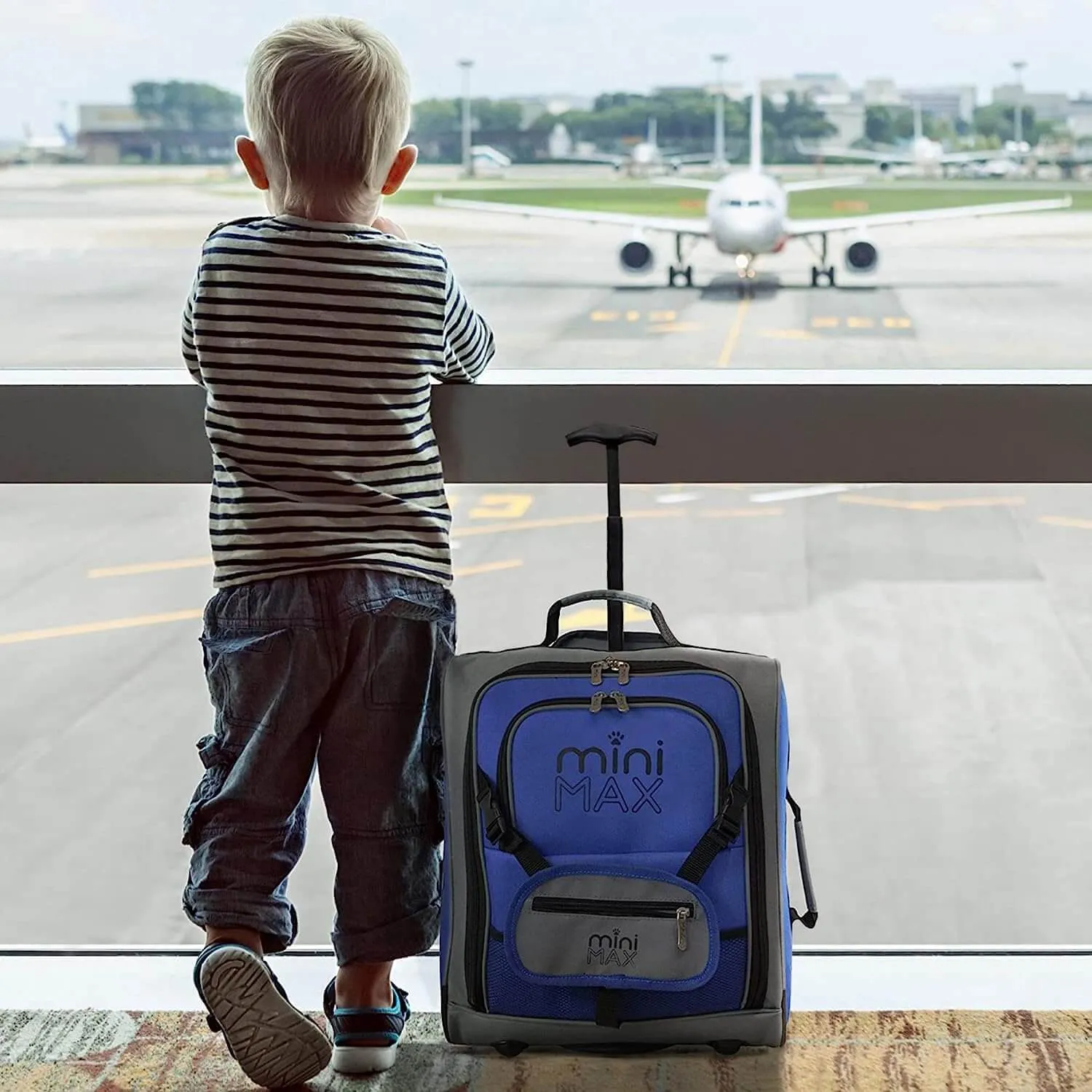 Aerolite MiniMAX (45x36x20cm) Easyjet Cabin Size Under Seat Carry On Suitcase with Backpack and Pouch, 2 Years Warranty