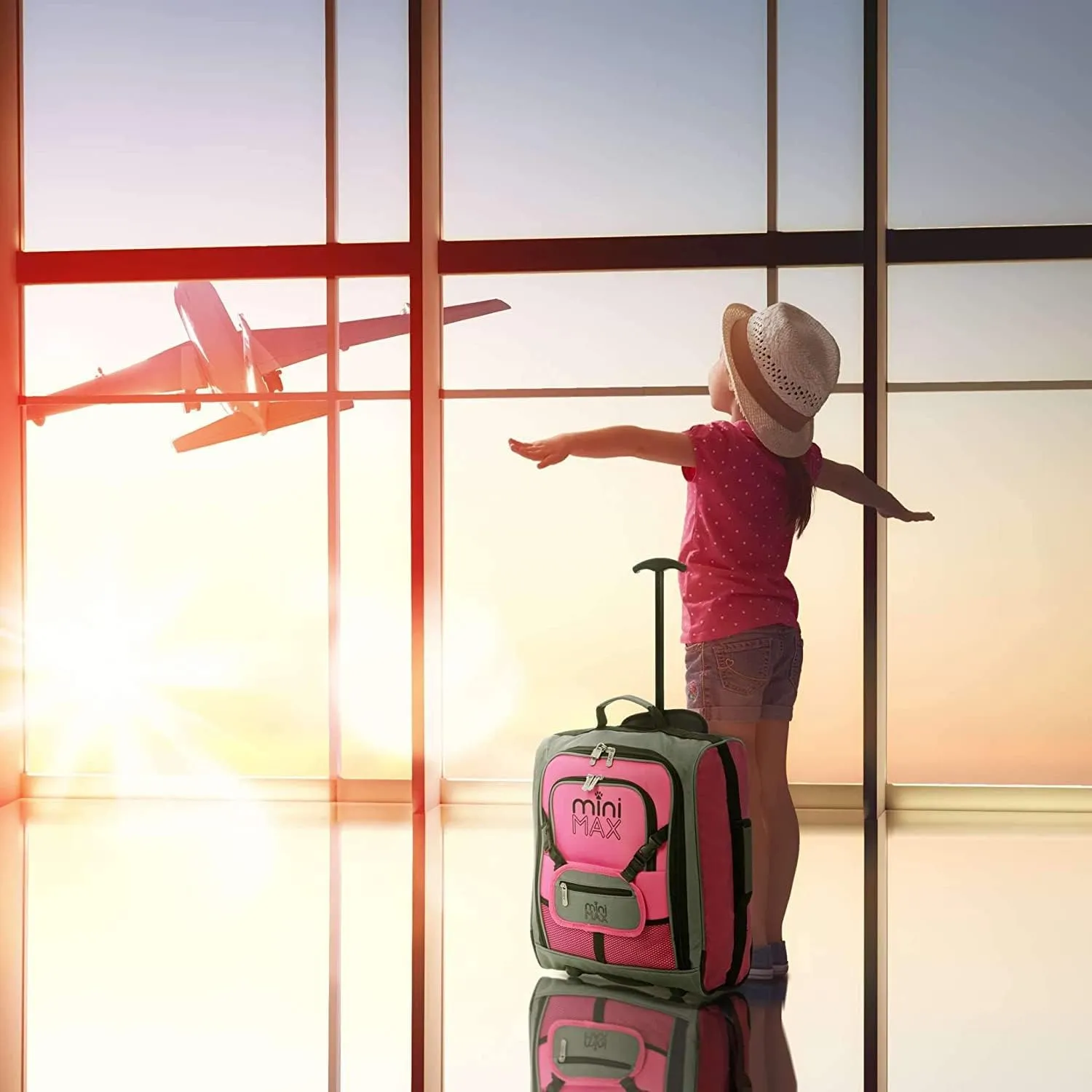 Aerolite MiniMAX (45x36x20cm) Easyjet Cabin Size Under Seat Carry On Suitcase with Backpack and Pouch, 2 Years Warranty