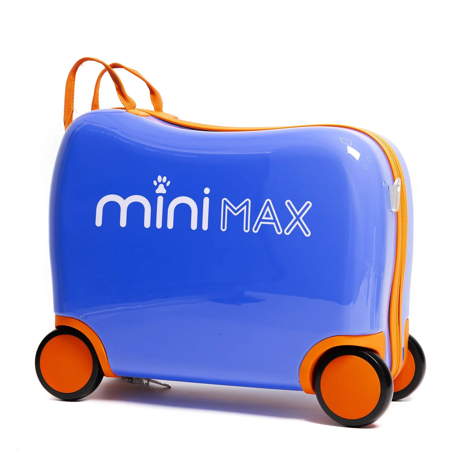 Aerolite MiniMax Childrens Ride-On Suitcase Fits 45x36x20cm Easyjet Maximum Size Kids Hand Luggage With Wheels 29L, Free Neck Pillow, Travel Bag & Stickers (Blue)