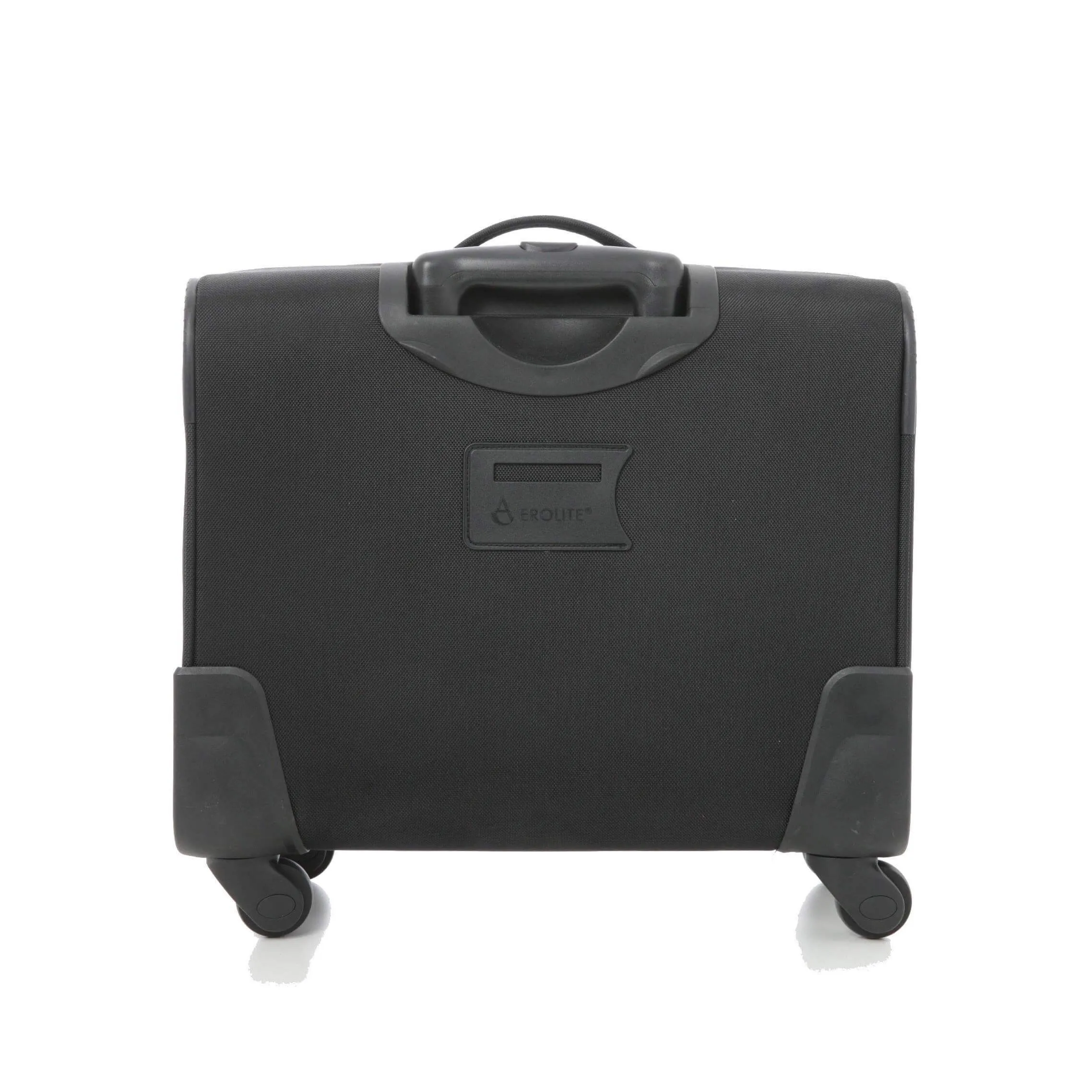 Aerolite Rolling Padded Laptop Case With 4 Wheels - Fits up to 15.6", Overnight Trolley Business Hand Cabin Luggage Case Easyjet Plus/Flexi/Up Front/Extra Legroom, British Airways & Jet2 Approved Black