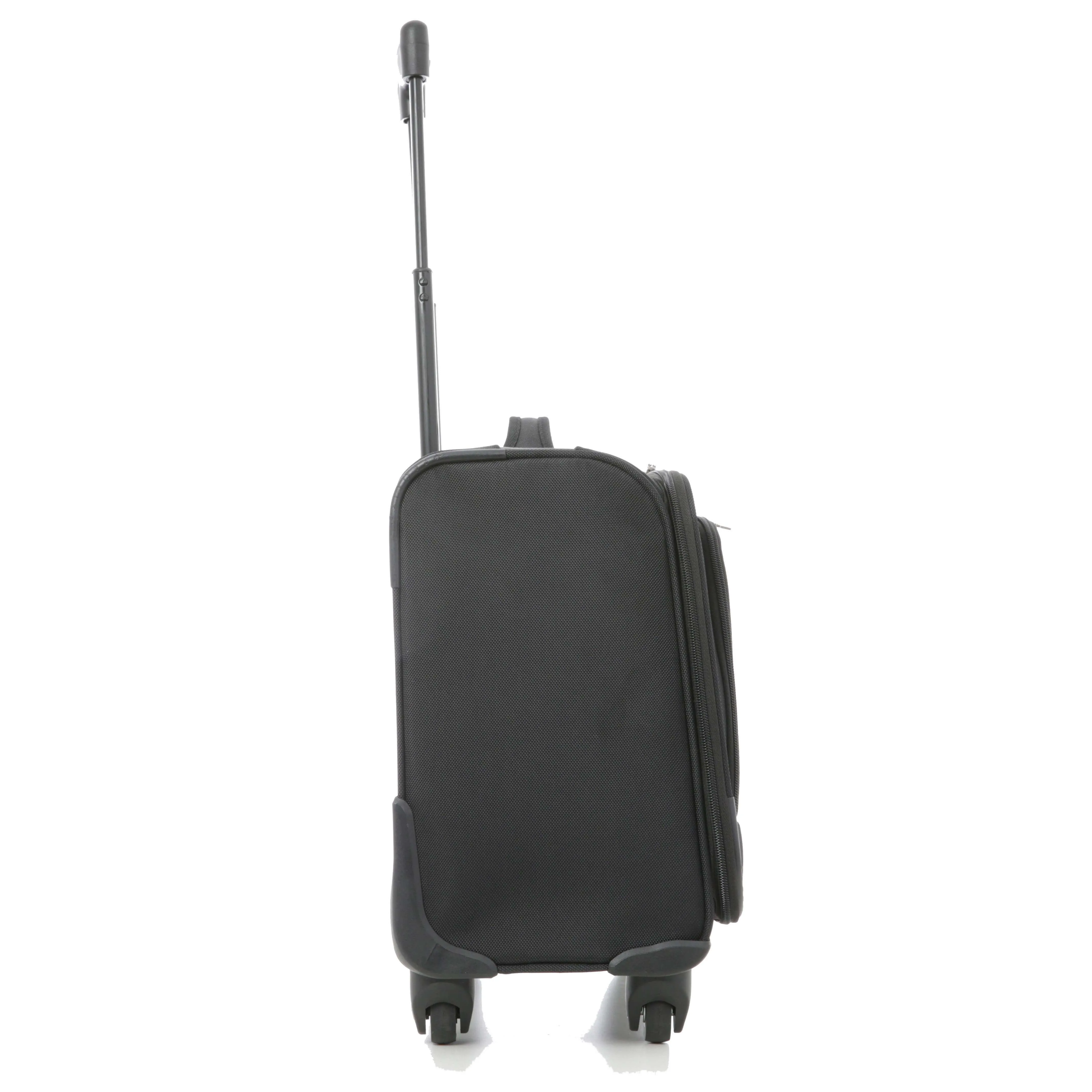 Aerolite Rolling Padded Laptop Case With 4 Wheels - Fits up to 15.6", Overnight Trolley Business Hand Cabin Luggage Case Easyjet Plus/Flexi/Up Front/Extra Legroom, British Airways & Jet2 Approved Black