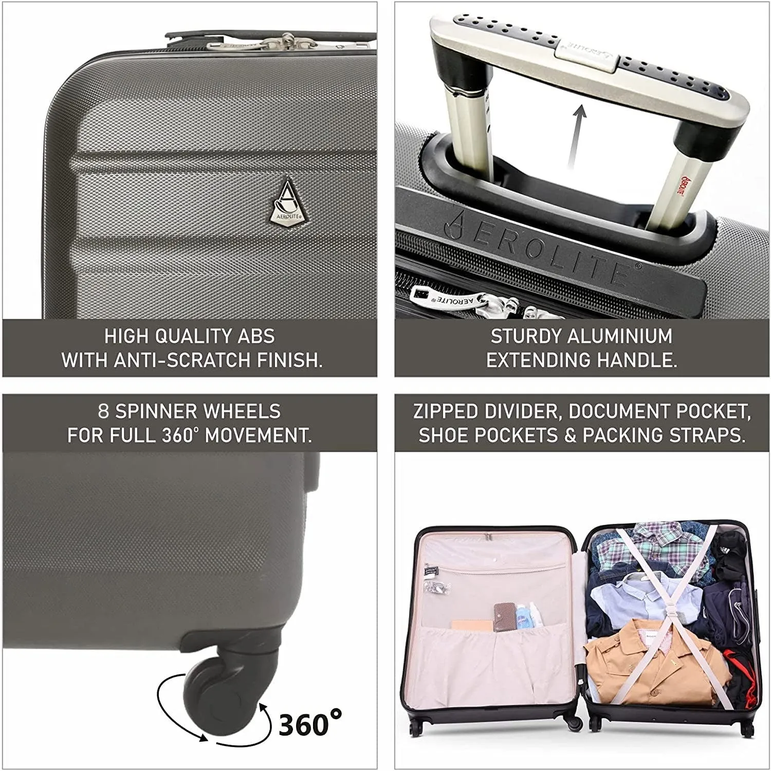 Aerolite Ryanair Plus Bundle, 29" Large Lightweight Hard Shell Luggage Suitcase 127L   Ryanair Maximum Holdall Underseat Cabin Bag (40x20x25cm)