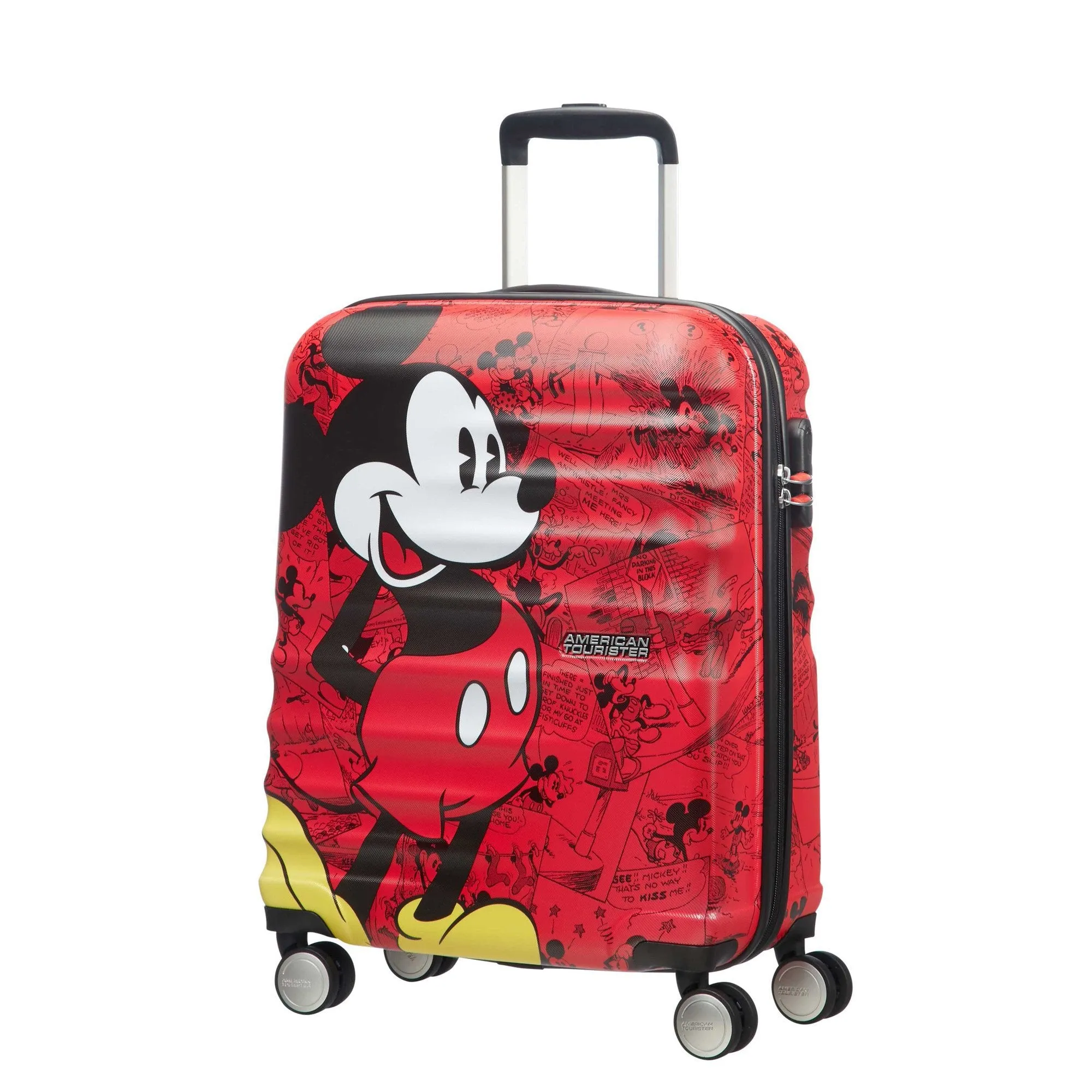 American Tourister Disney Wavebreaker Spinner Carry-On Luggage - Mickey Comics Red