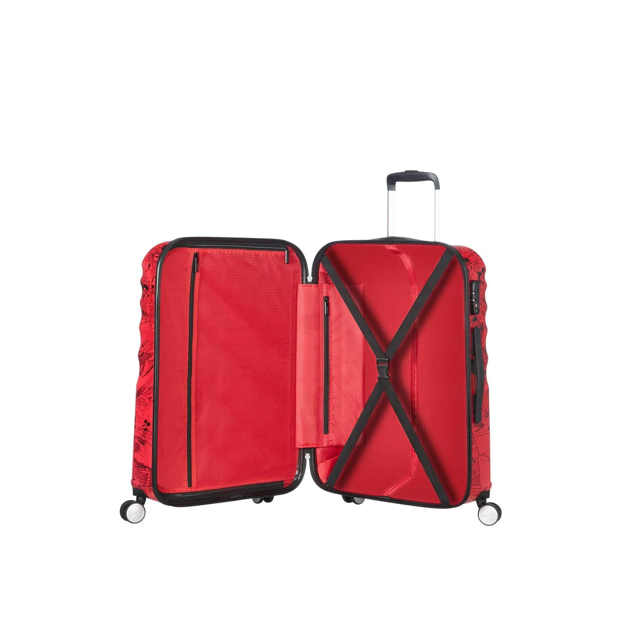 American Tourister Disney Wavebreaker Spinner Medium Luggage - Mickey Comics Red