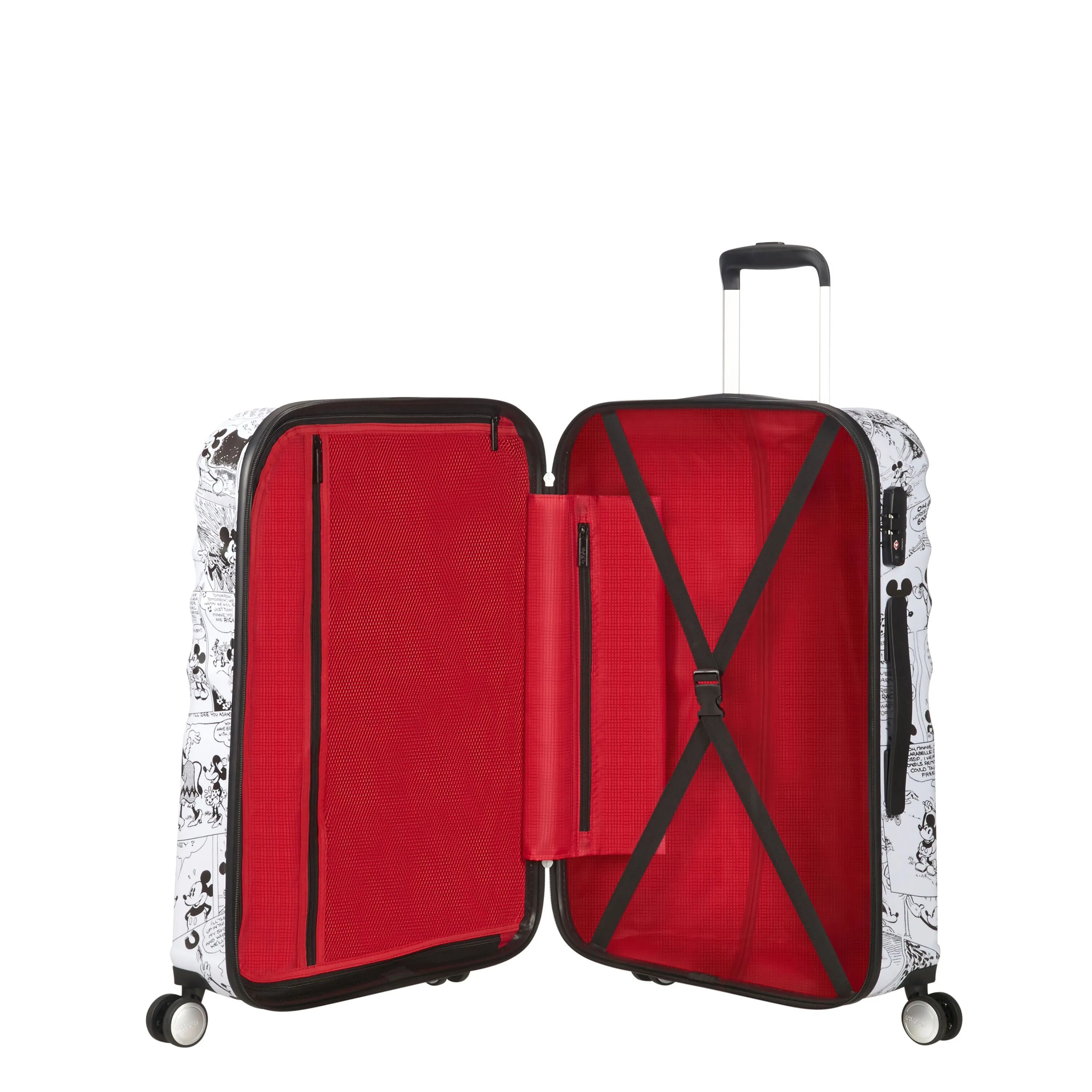 American Tourister Disney Wavebreaker Spinner Medium Luggage - Minnie Comics White