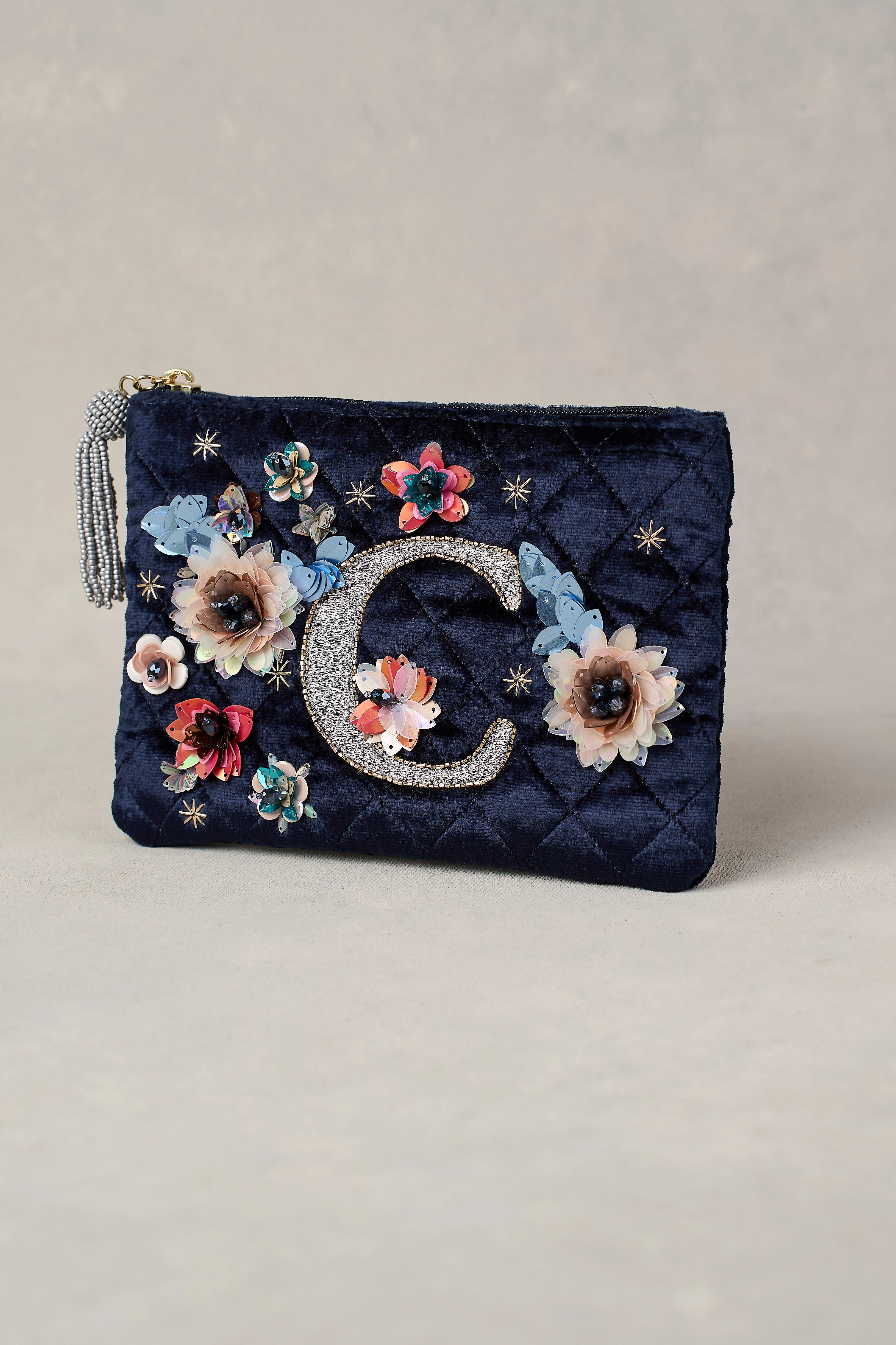 C Monogram Cosmetic Bag - Blue