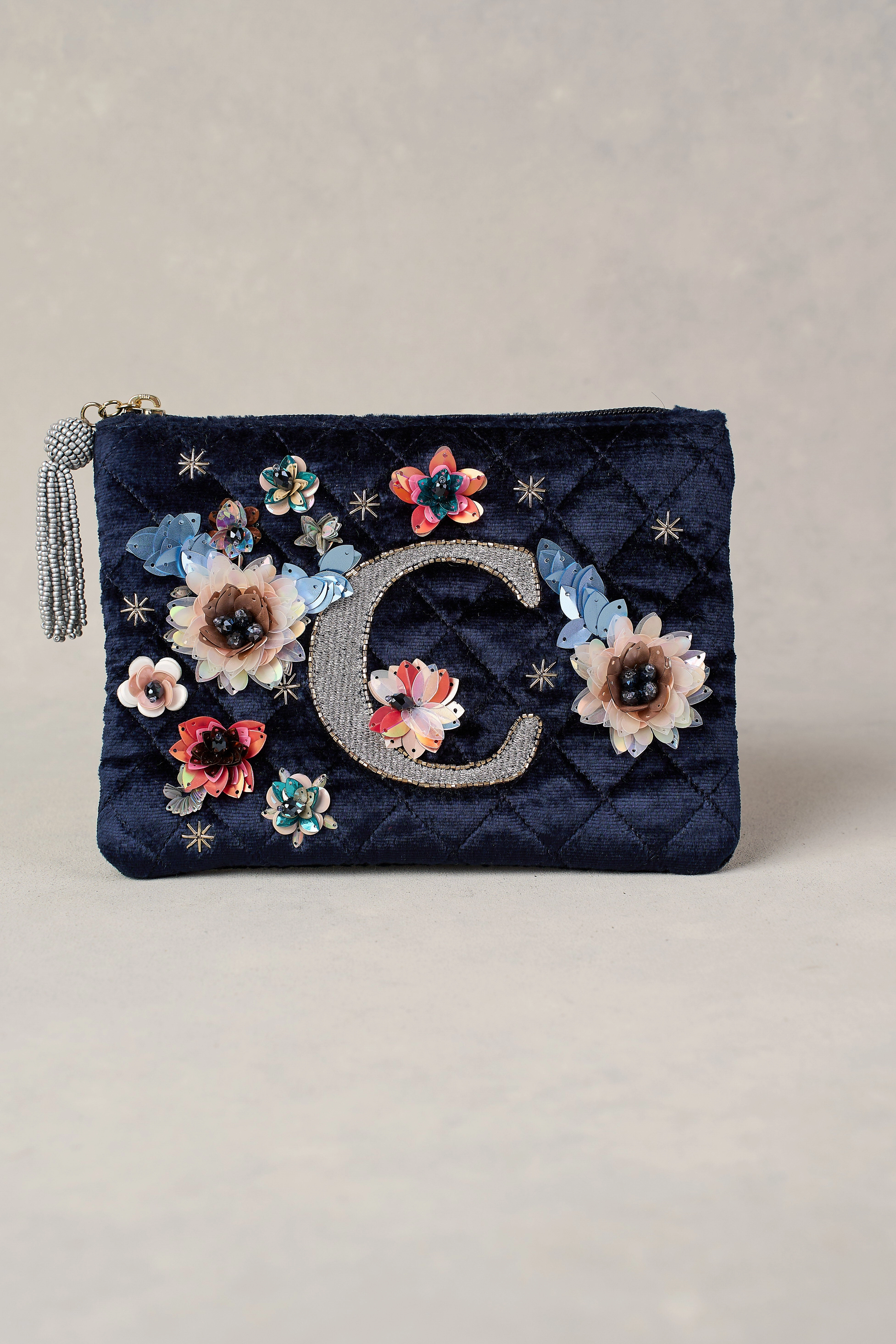 C Monogram Cosmetic Bag - Blue