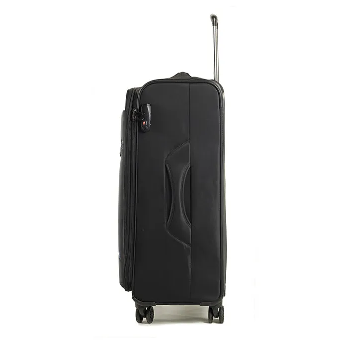 Deluxe Lite Soft Lightweight Large Suitcase 83cm - Black