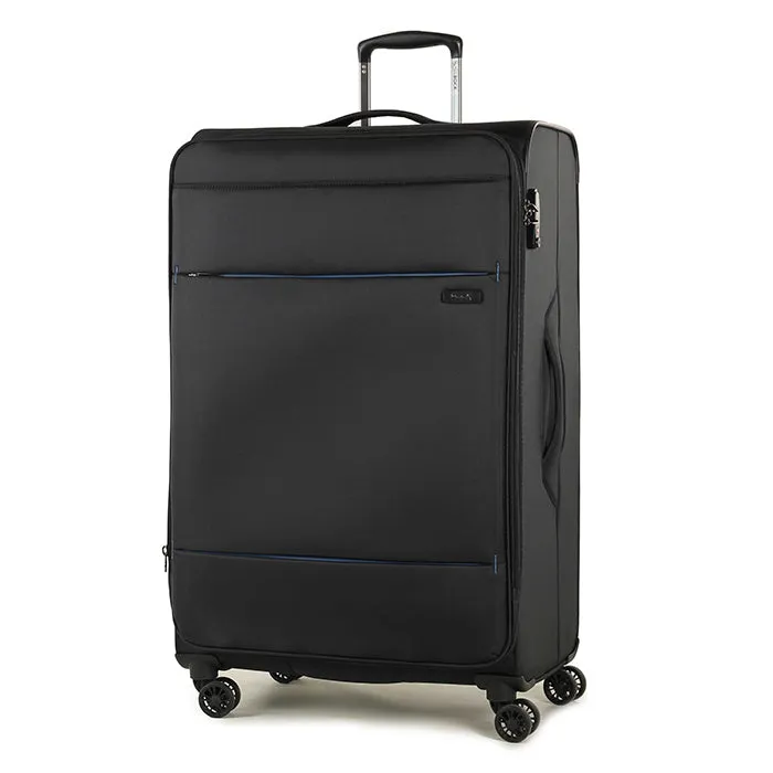 Deluxe Lite Soft Lightweight Large Suitcase 83cm - Black