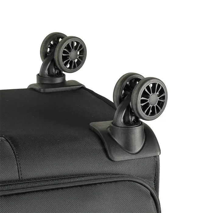 Deluxe Lite Soft Lightweight Large Suitcase 83cm - Black