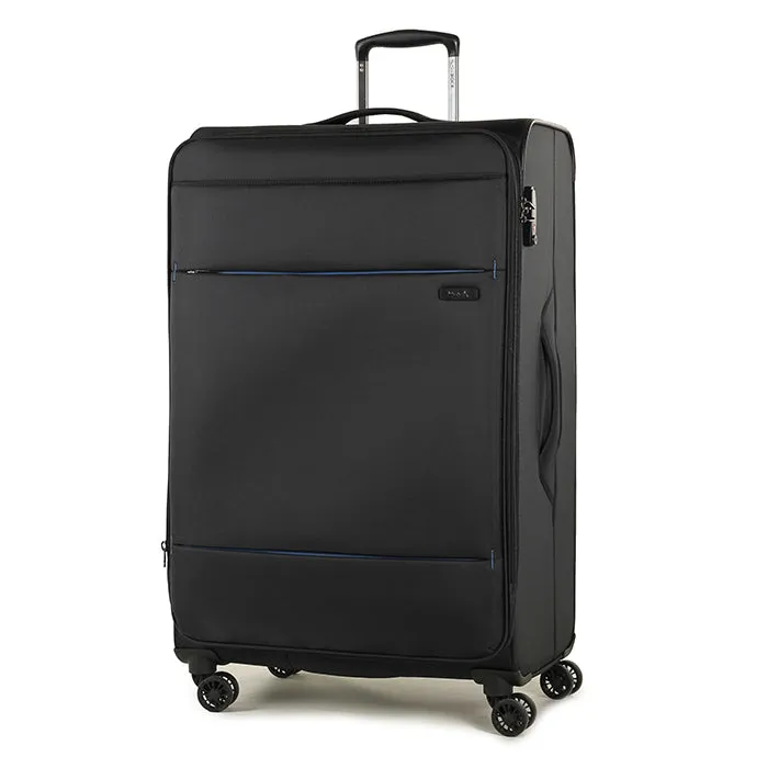 Deluxe Lite Soft Lightweight Large Suitcase 83cm - Black