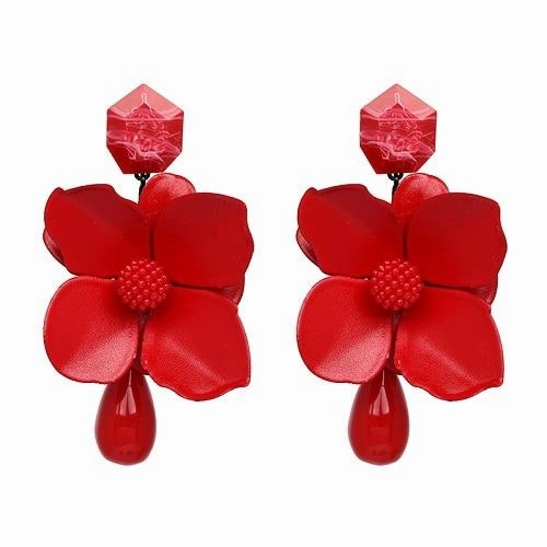 Fashion Women Big Flower Design Statement Earring