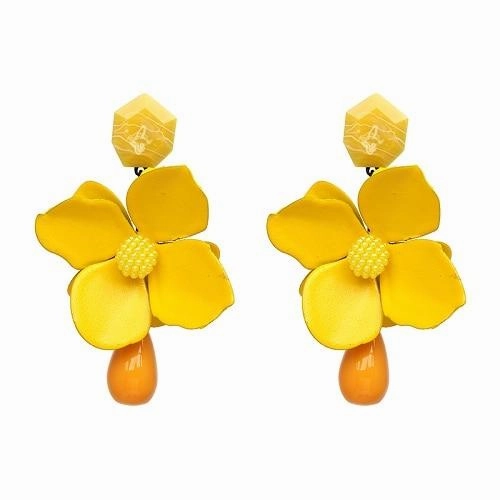 Fashion Women Big Flower Design Statement Earring