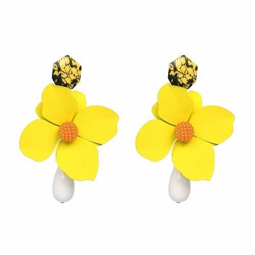 Fashion Women Big Flower Design Statement Earring