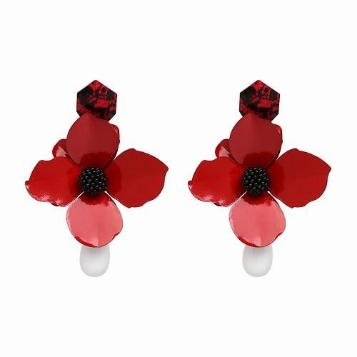 Fashion Women Big Flower Design Statement Earring