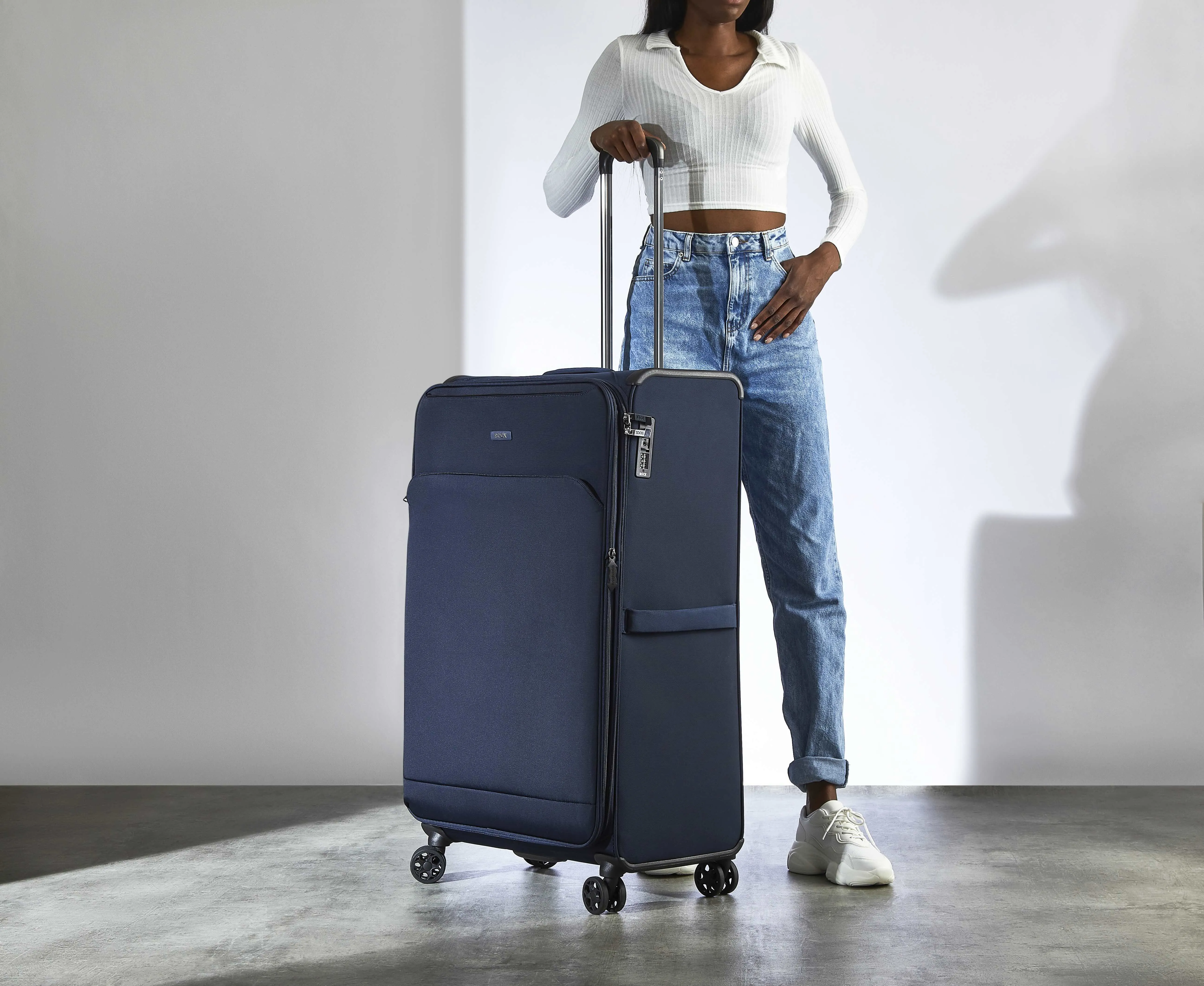 Georgia Expandable Soft Extra Large Suitcase 90cm - Navy