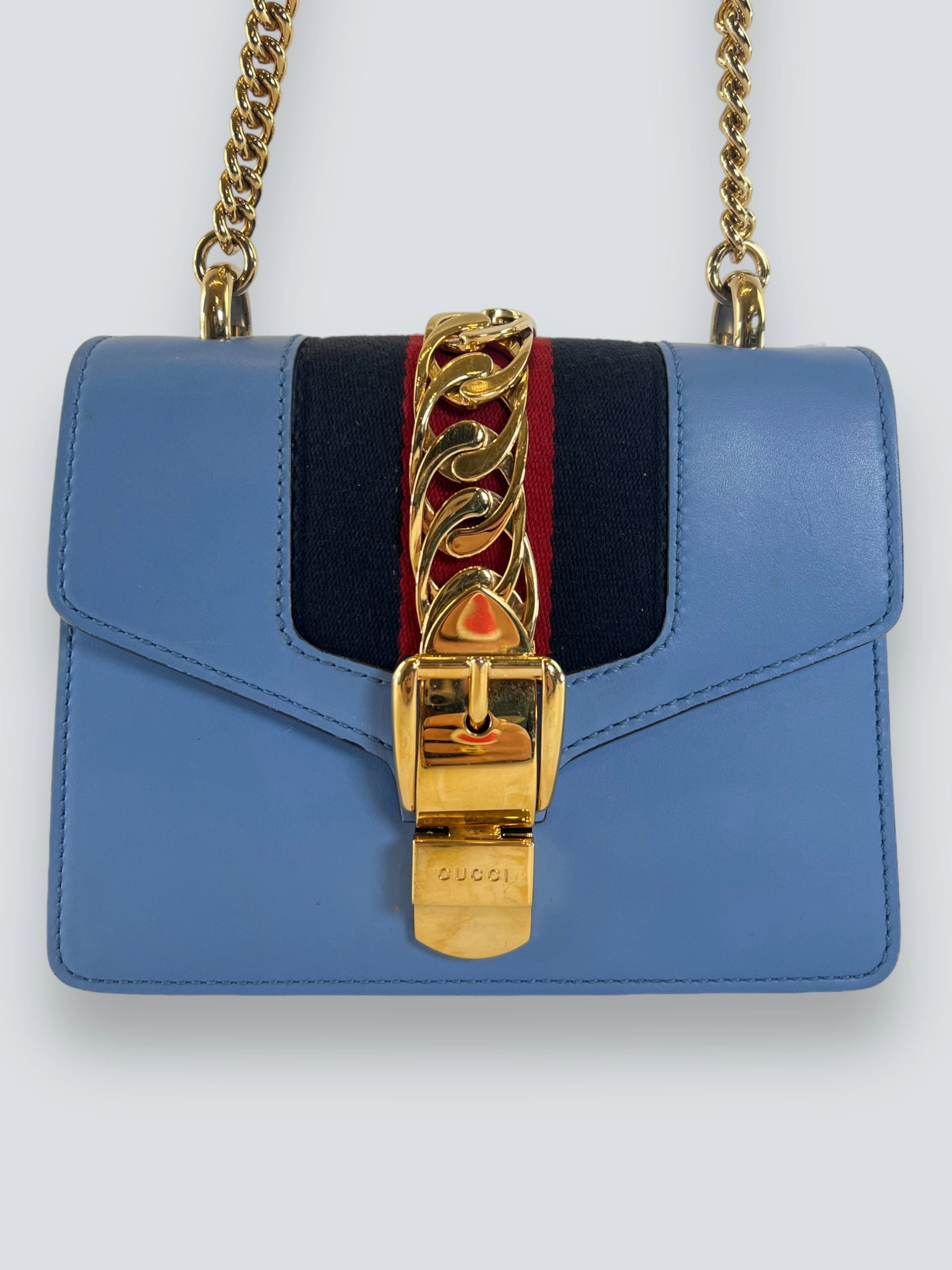 Gucci ' Sylvie' Baby Blue Chain Crossbody