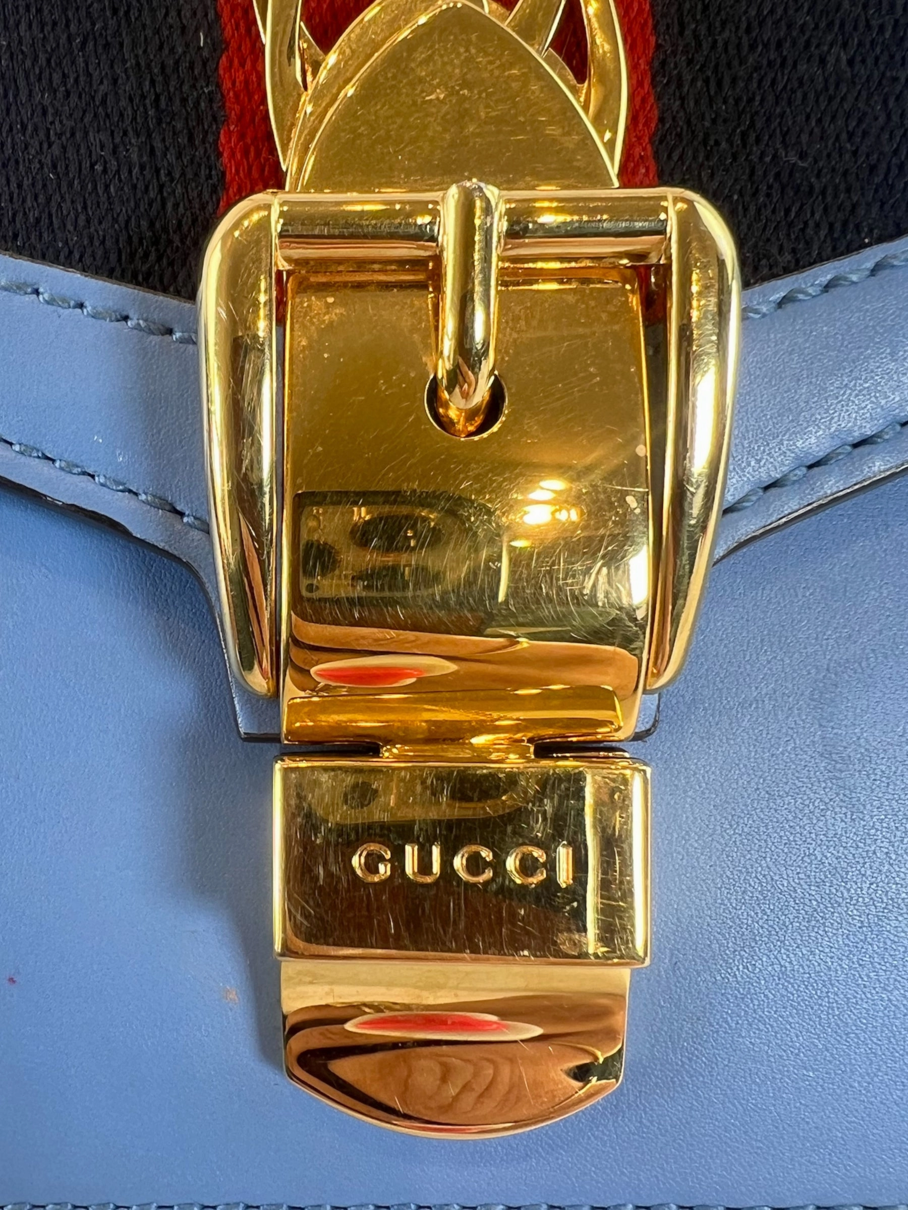 Gucci ' Sylvie' Baby Blue Chain Crossbody