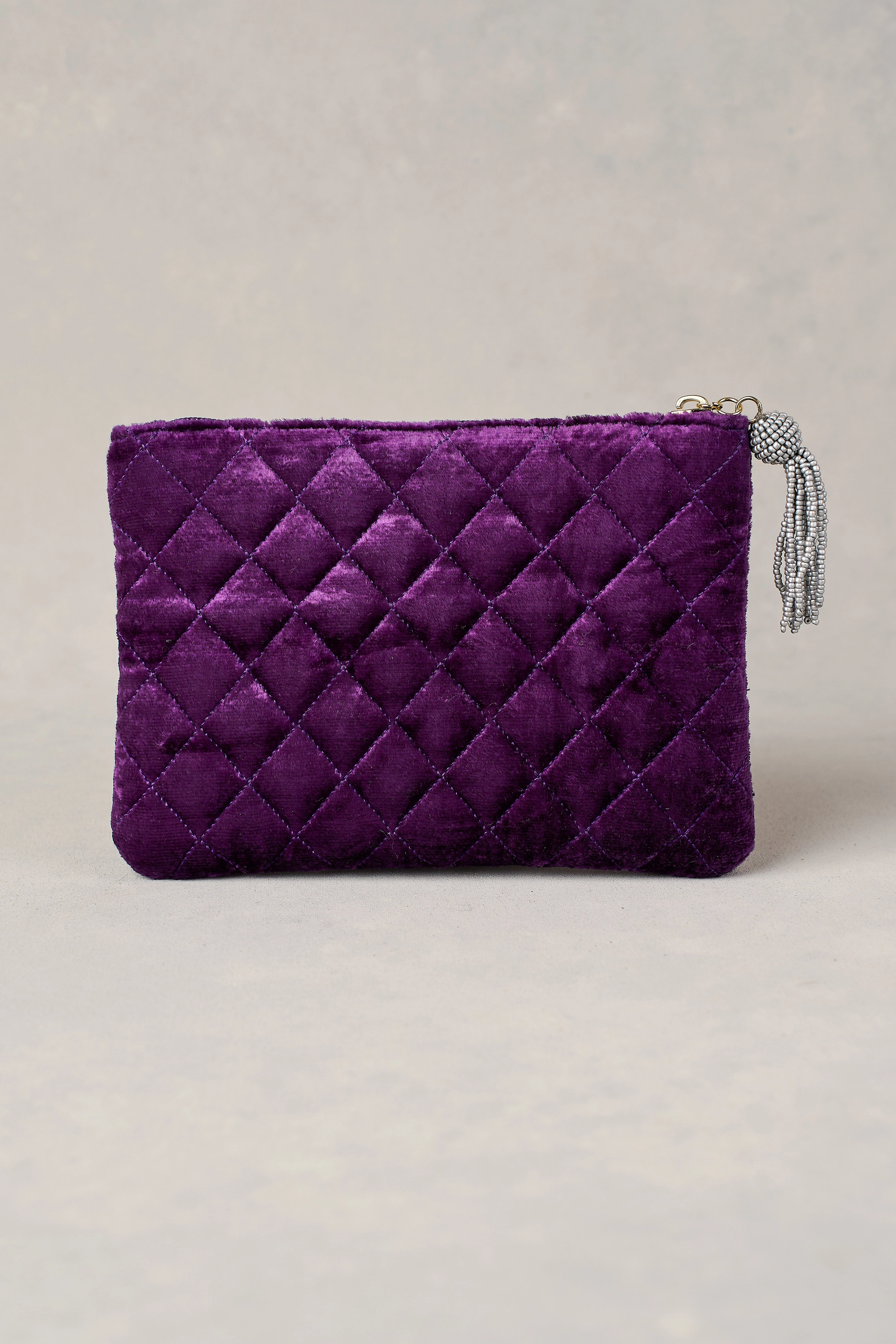 J Monogram Cosmetic Bag - Purple