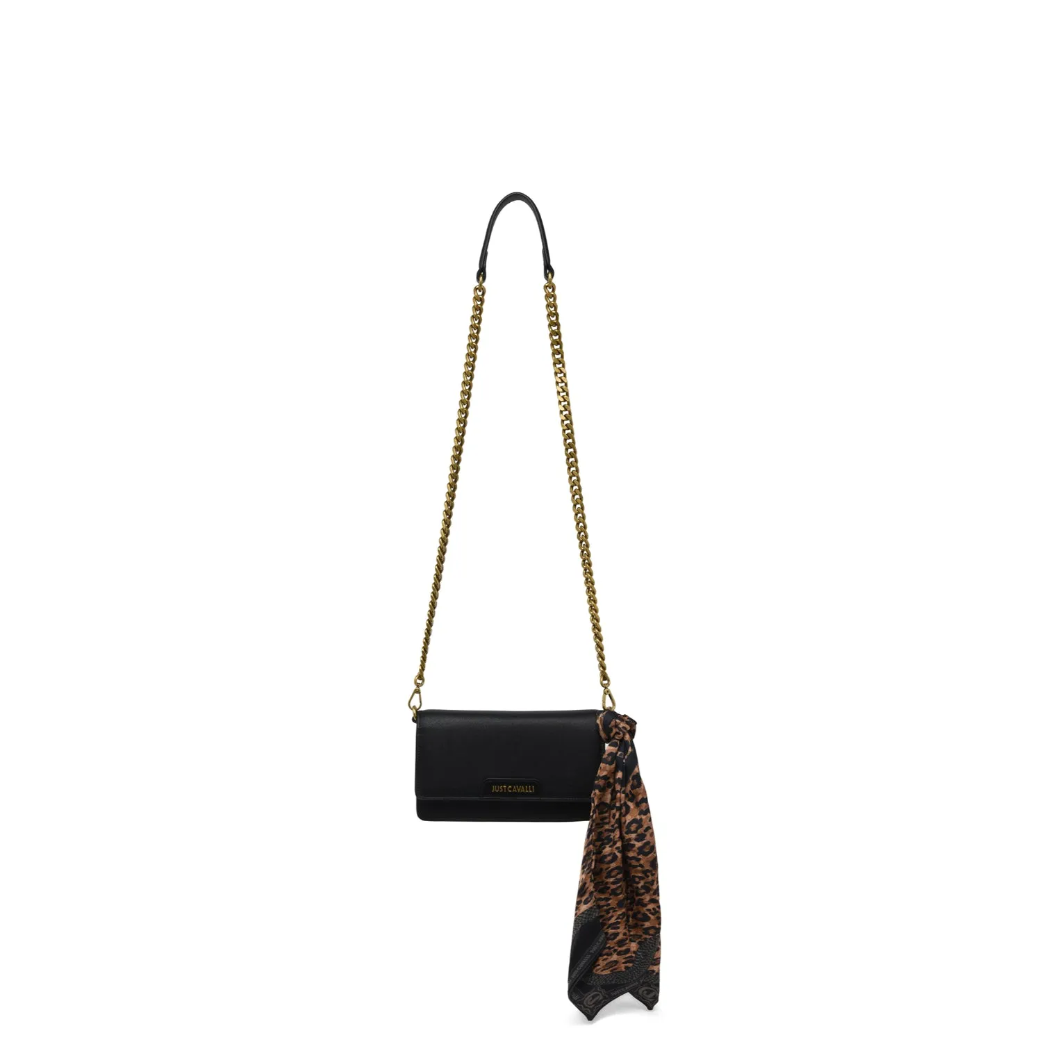 Just Cavalli Women's Leopard Print Scarf Shoulder Bag