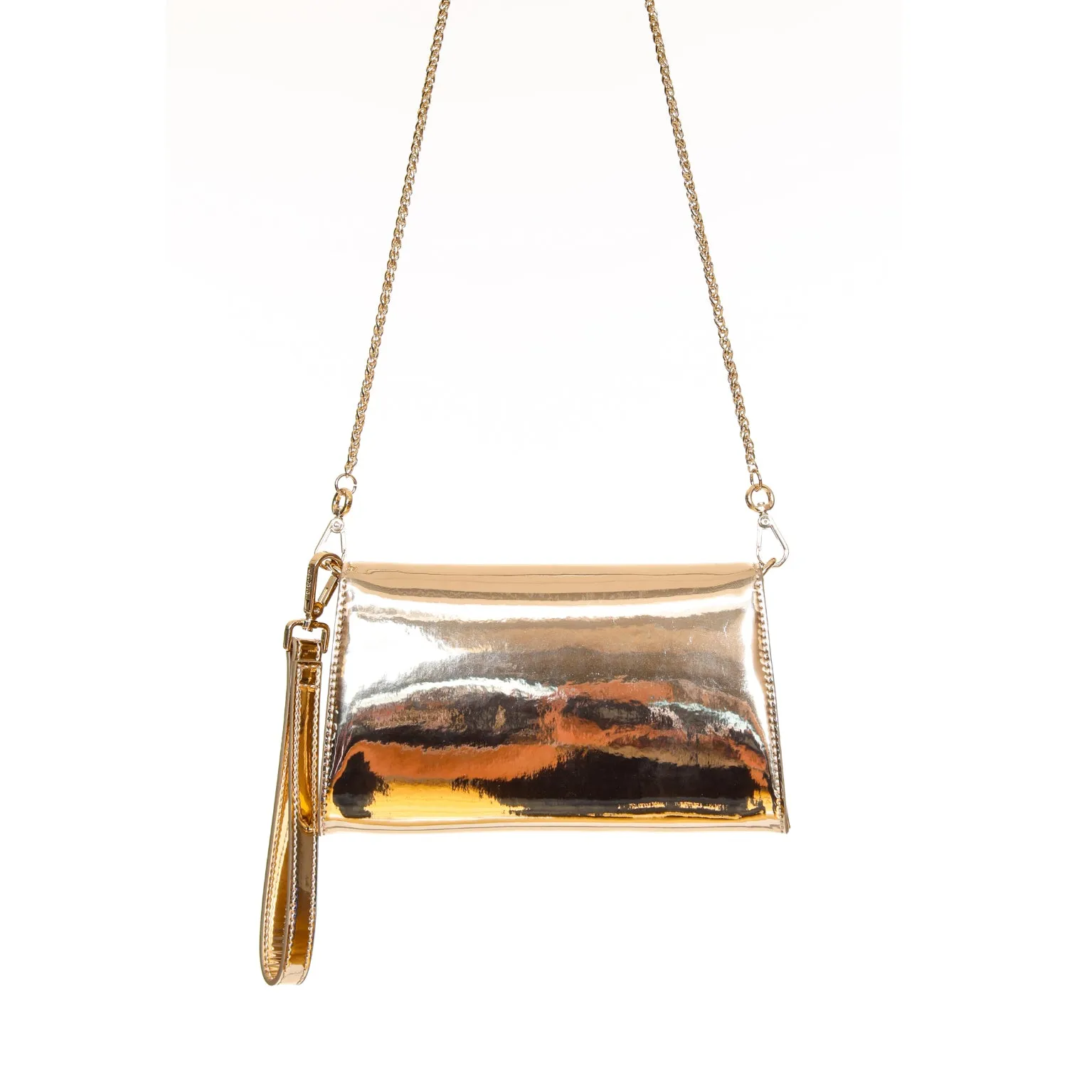 Just Cavalli Women's Metallic Clutch with Chain Strap