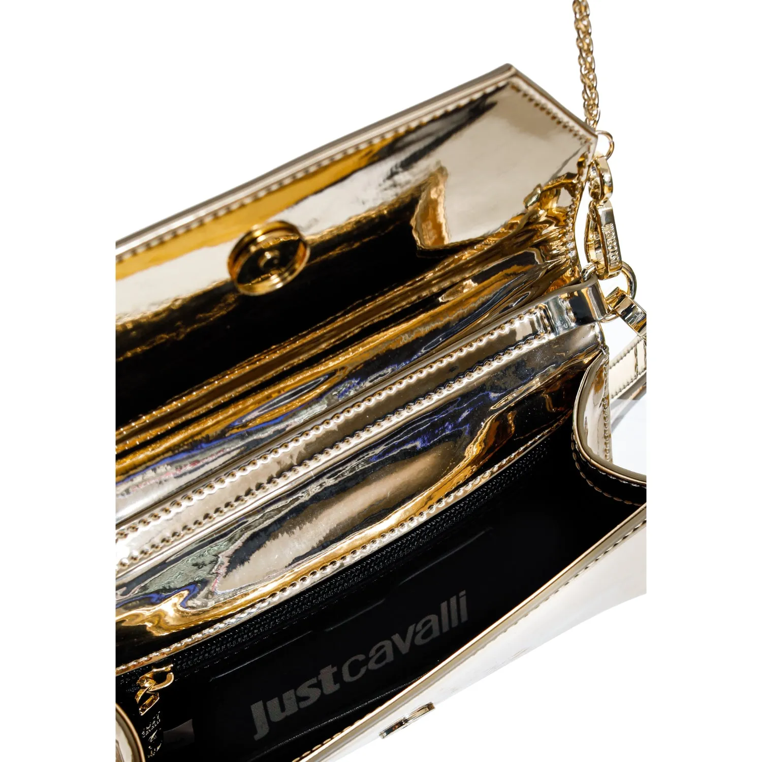 Just Cavalli Women's Metallic Clutch with Chain Strap