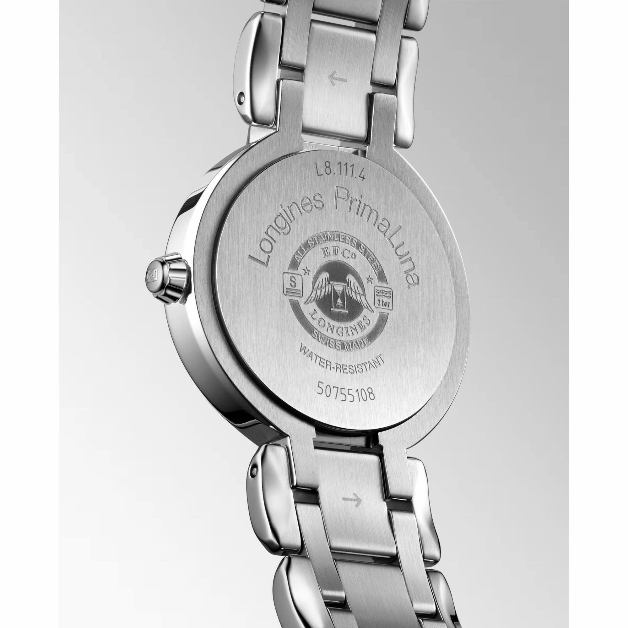 Longines Women's Watch - Primaluna Automatic Blue Dial Silver Bracelet | L81114986