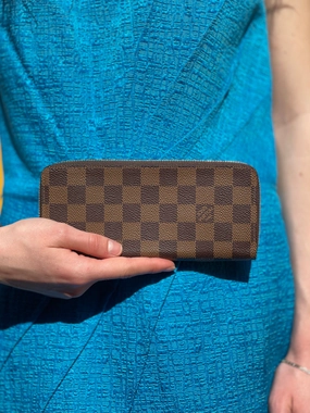 Louis Vuitton Damier Ebene Canvas Clemence Wallet