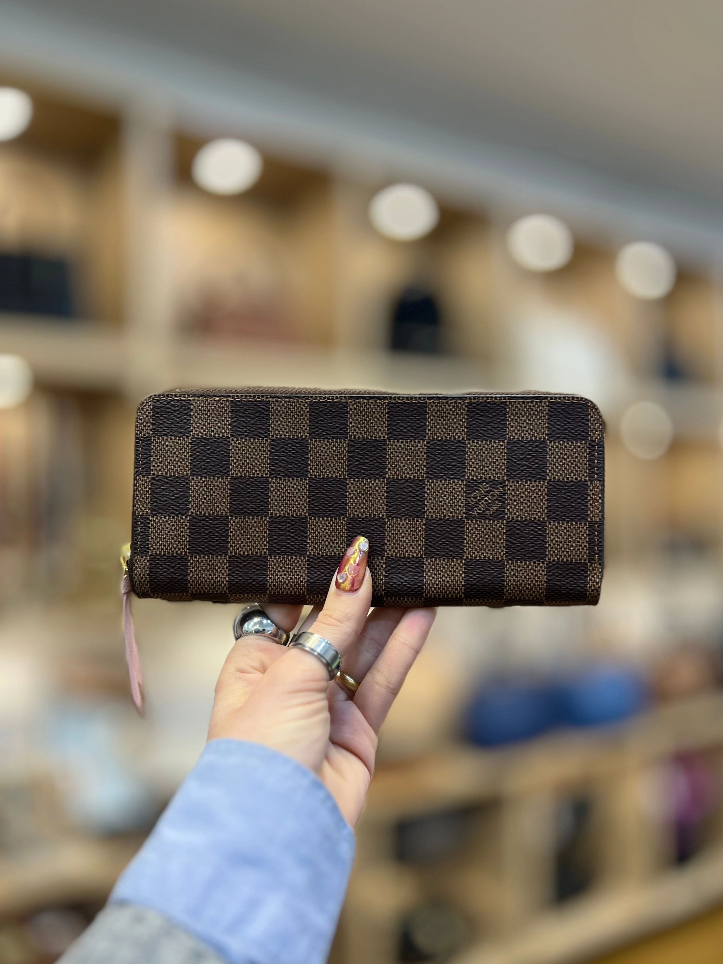 Louis Vuitton Damier Ebene Canvas Clemence Wallet