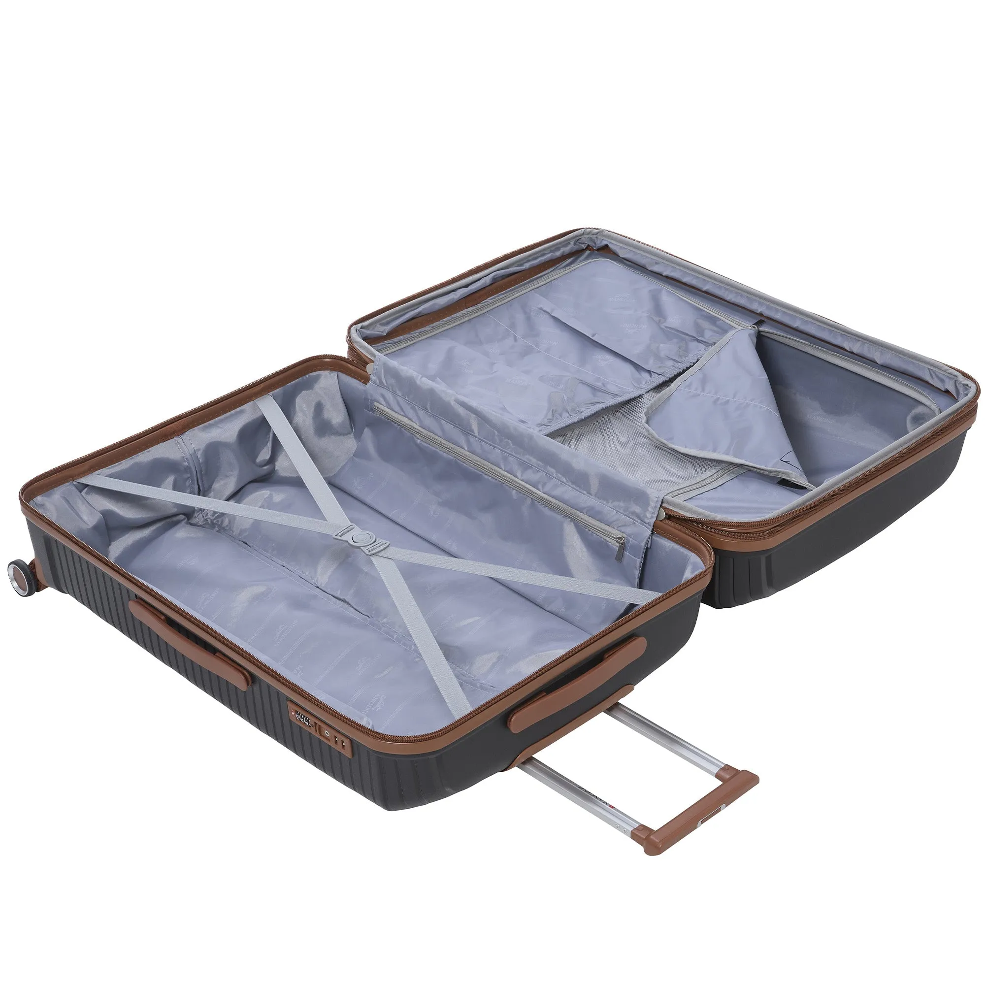Mancini St. Lucia Collection Polypropylene Spinner Luggage 2-Piece Set (Carry-On & Large)