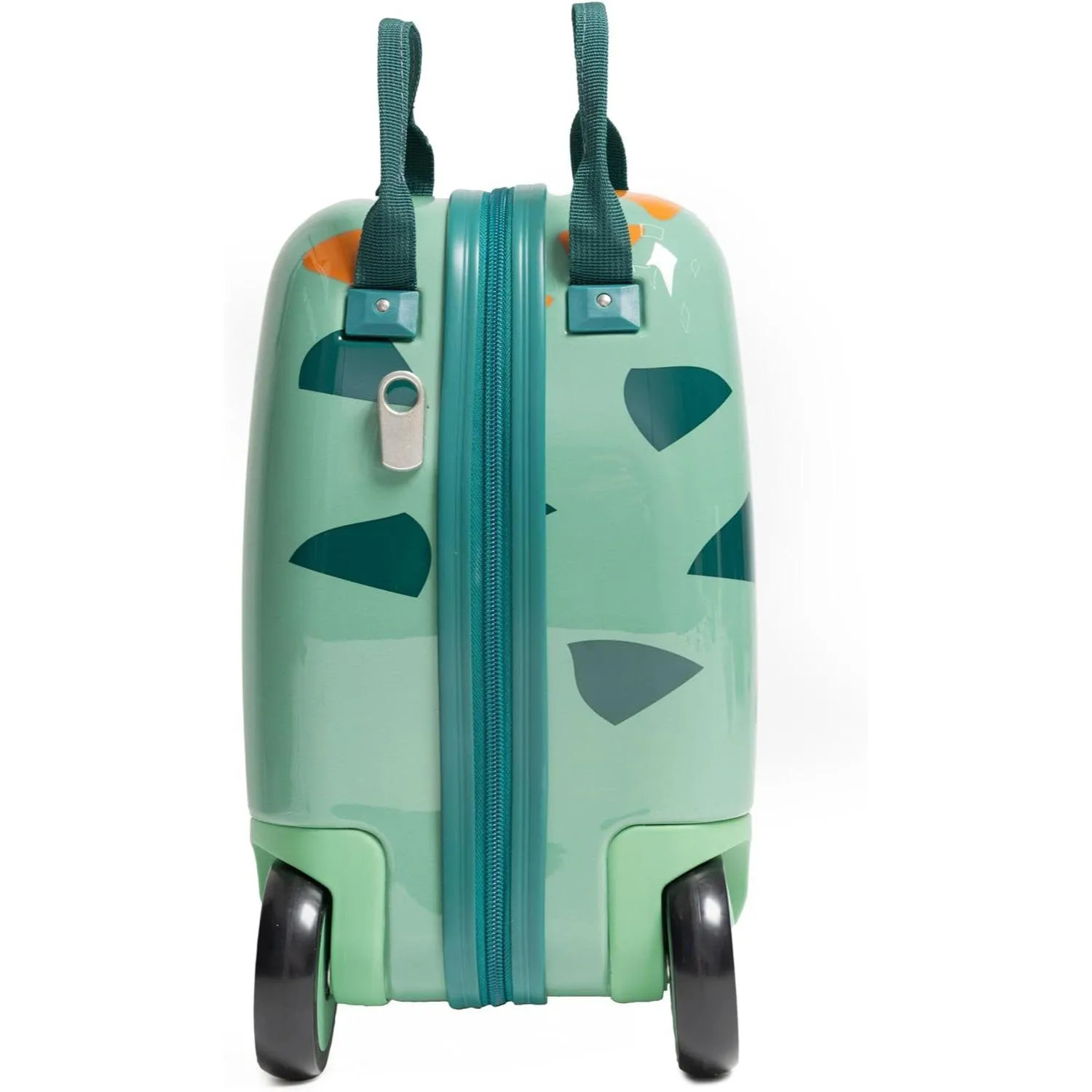 MiniMax 45x36x20cm 29L Kids Ride-On Suitcase 4PCS Set Inc Drawstring Bag, Neck Pillow & 50  Personalisation Stickers, Easyjet Max Size Childrens Rolling Hand Cabin Luggage 45x36x20 Green Dinosaur