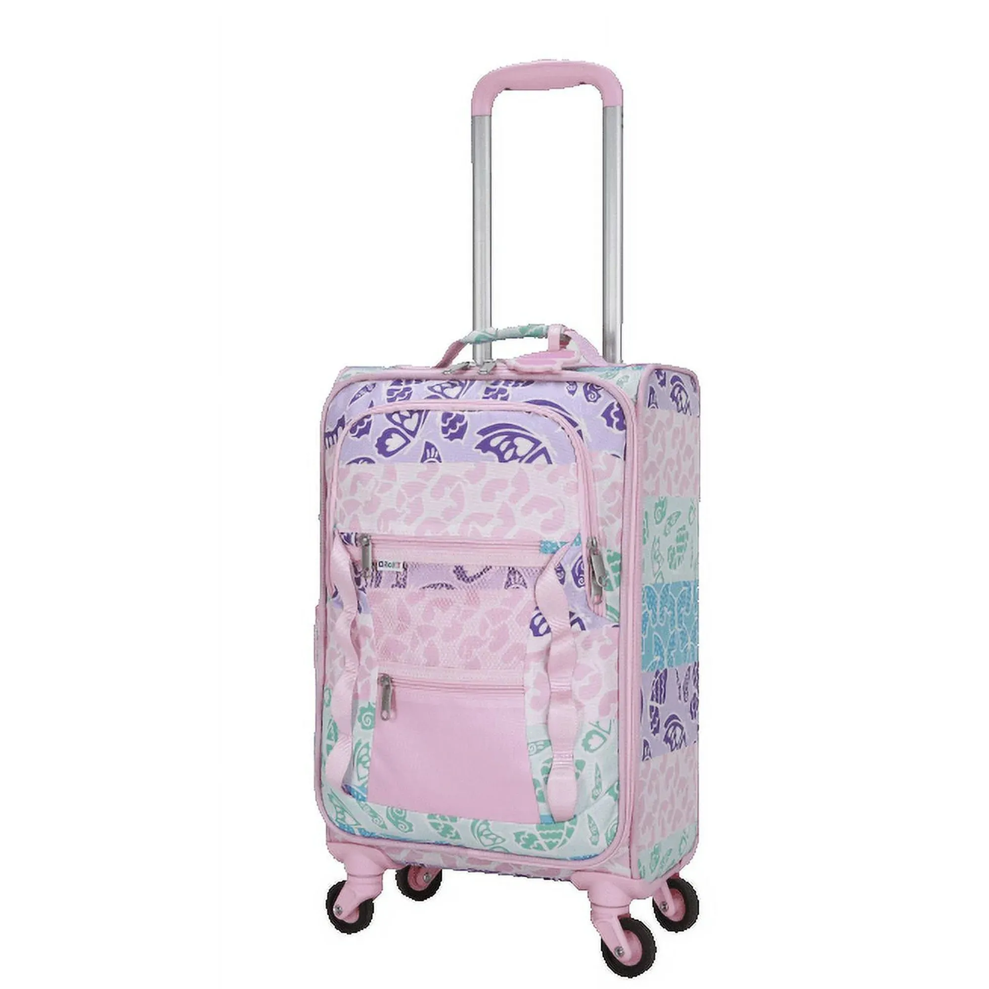 Olivet International CK-62022-SSSB CRCKT 3 Piece Set Social Butterfly Softside with Packing Cube and Luggage Tag, Pink Social Butterfly