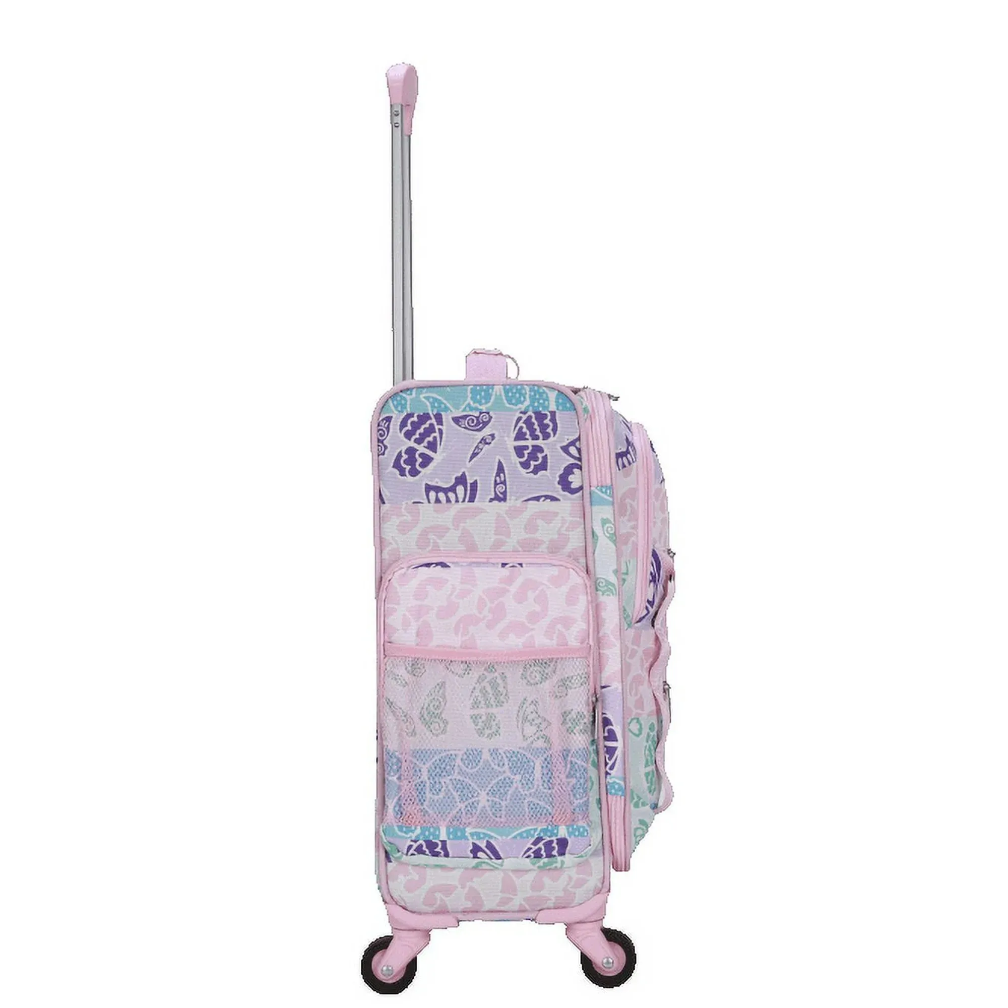 Olivet International CK-62022-SSSB CRCKT 3 Piece Set Social Butterfly Softside with Packing Cube and Luggage Tag, Pink Social Butterfly