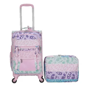 Olivet International CK-62022-SSSB CRCKT 3 Piece Set Social Butterfly Softside with Packing Cube and Luggage Tag, Pink Social Butterfly
