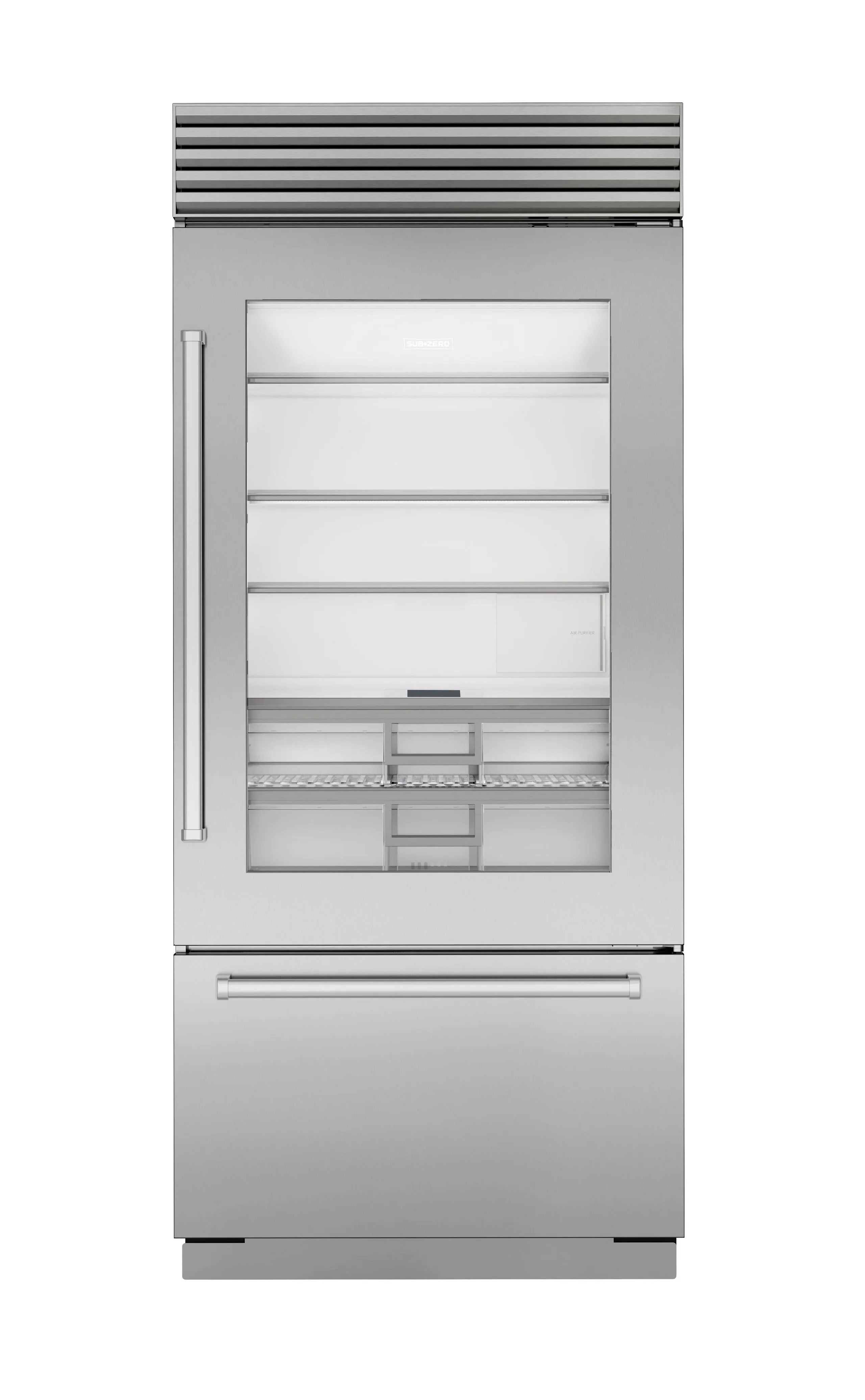 Sub-Zero CL3650UGSTR 36" Classic Over-And-Under Refrigerator/Freezer With Glass Door
