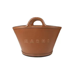 Tropicalia Small Bucket Bag In Brown Leather