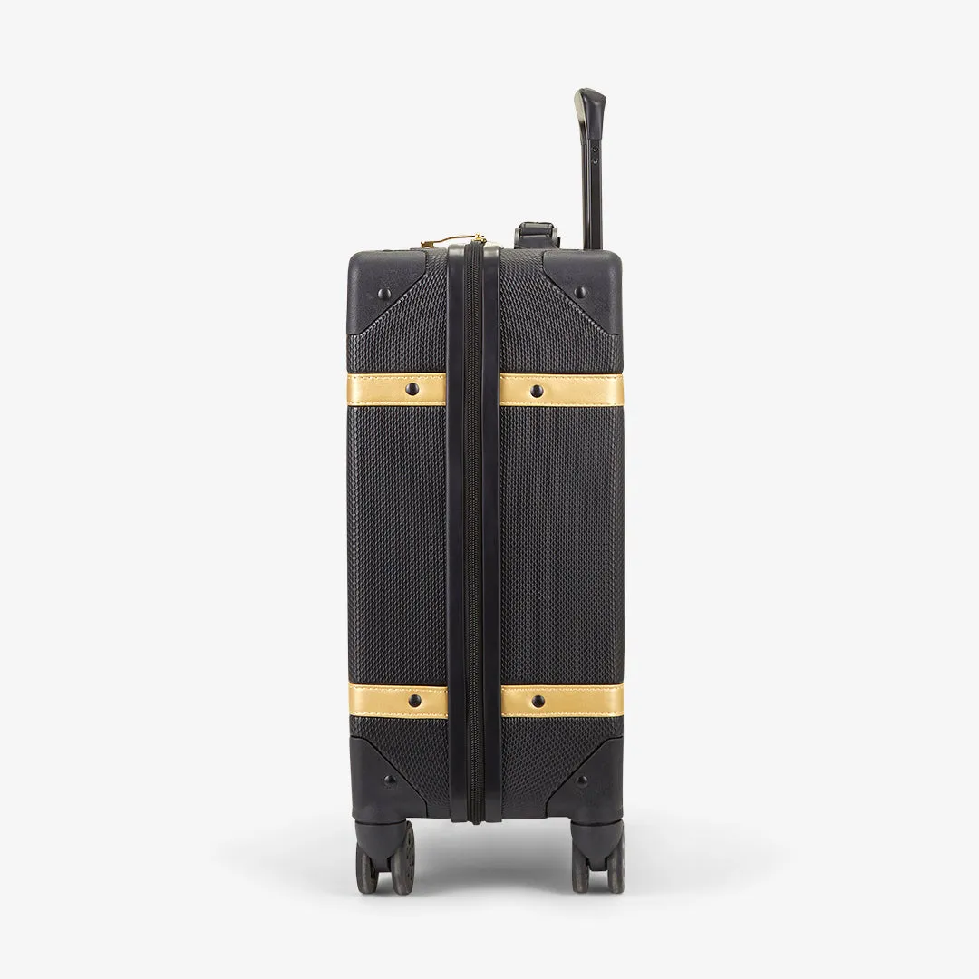 Vintage Hardshell Cabin Suitcase 54cm - Black / Gold