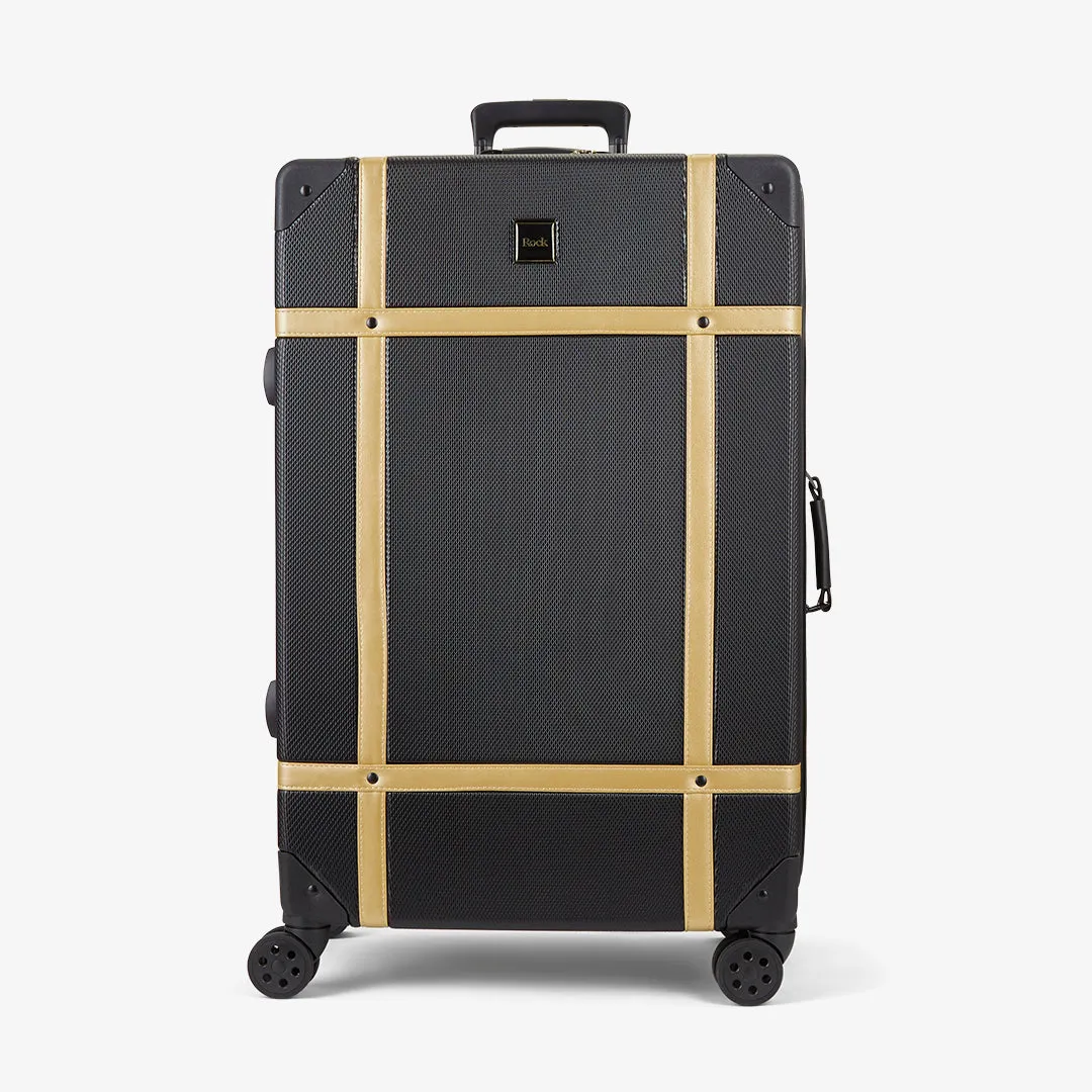 Vintage Hardshell Large Suitcase 78cm - Black / Gold