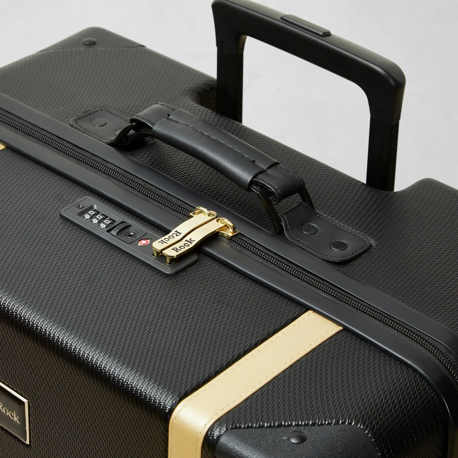 Vintage Hardshell Large Suitcase 78cm - Black / Gold