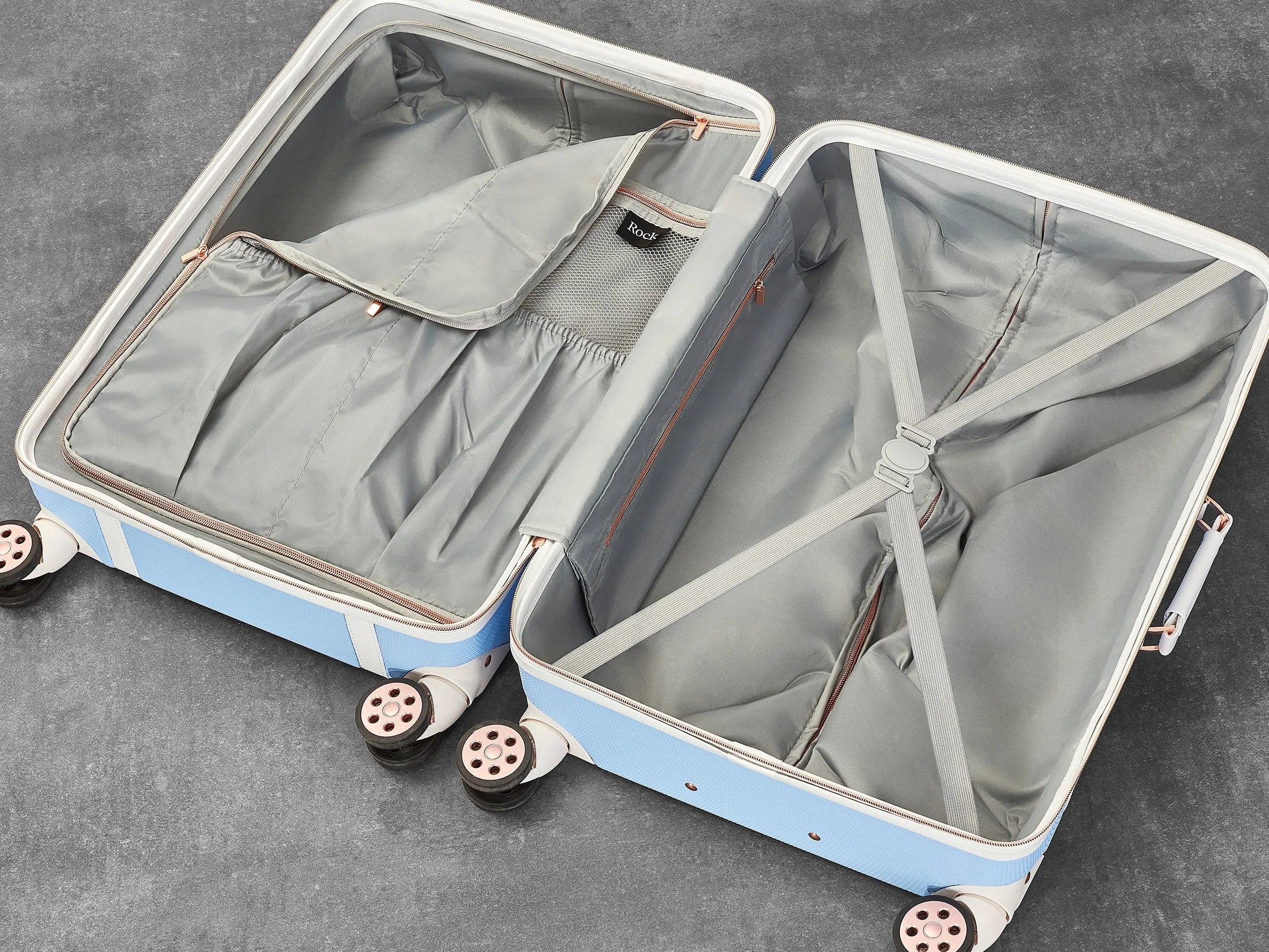 Vintage Hardshell Large Suitcase 78cm - Sky Blue