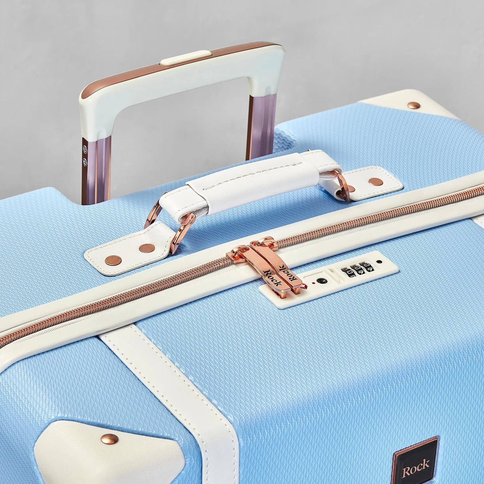 Vintage Hardshell Large Suitcase 78cm - Sky Blue